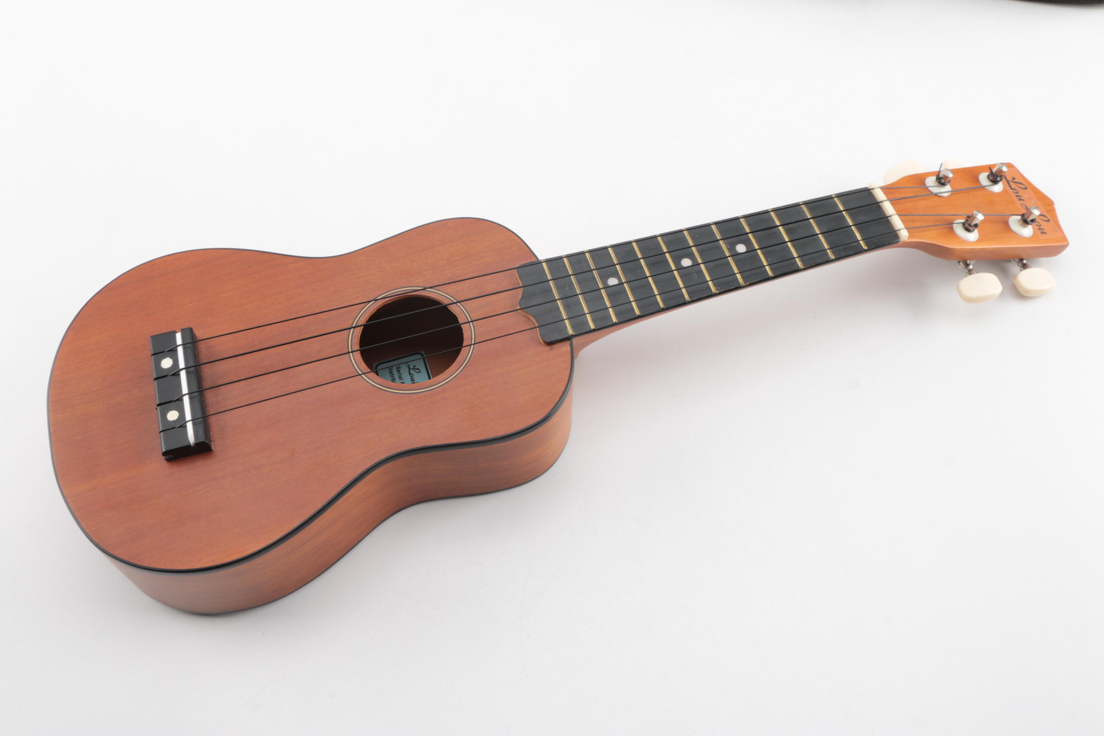 Tambourine and "Louisville Lou" Ukulele with Gig Bag and Book