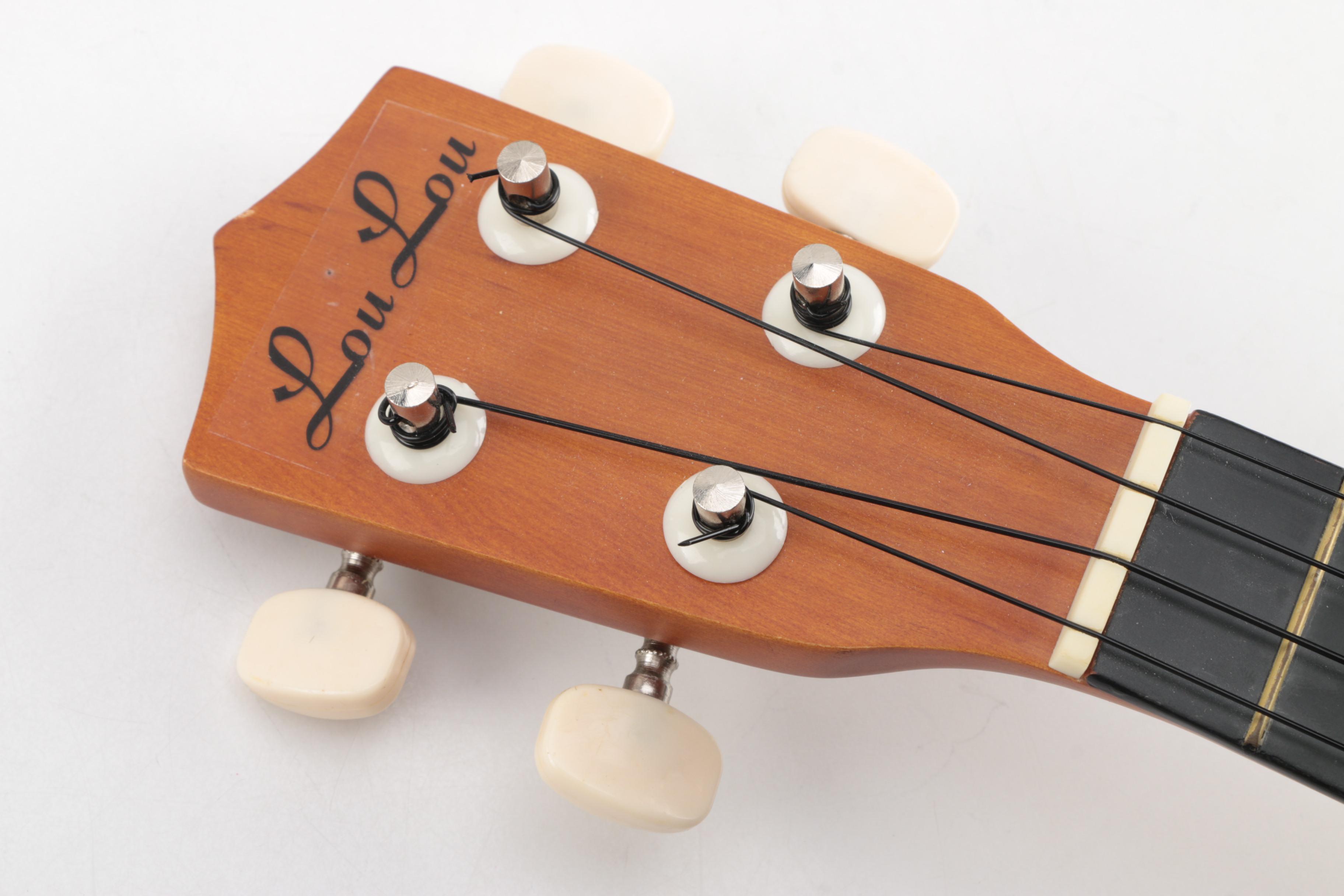 Tambourine and "Louisville Lou" Ukulele with Gig Bag and Book
