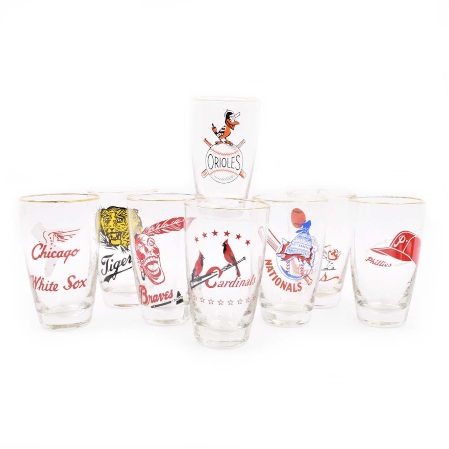 Vintage Libbey Major League Baseball Glasses