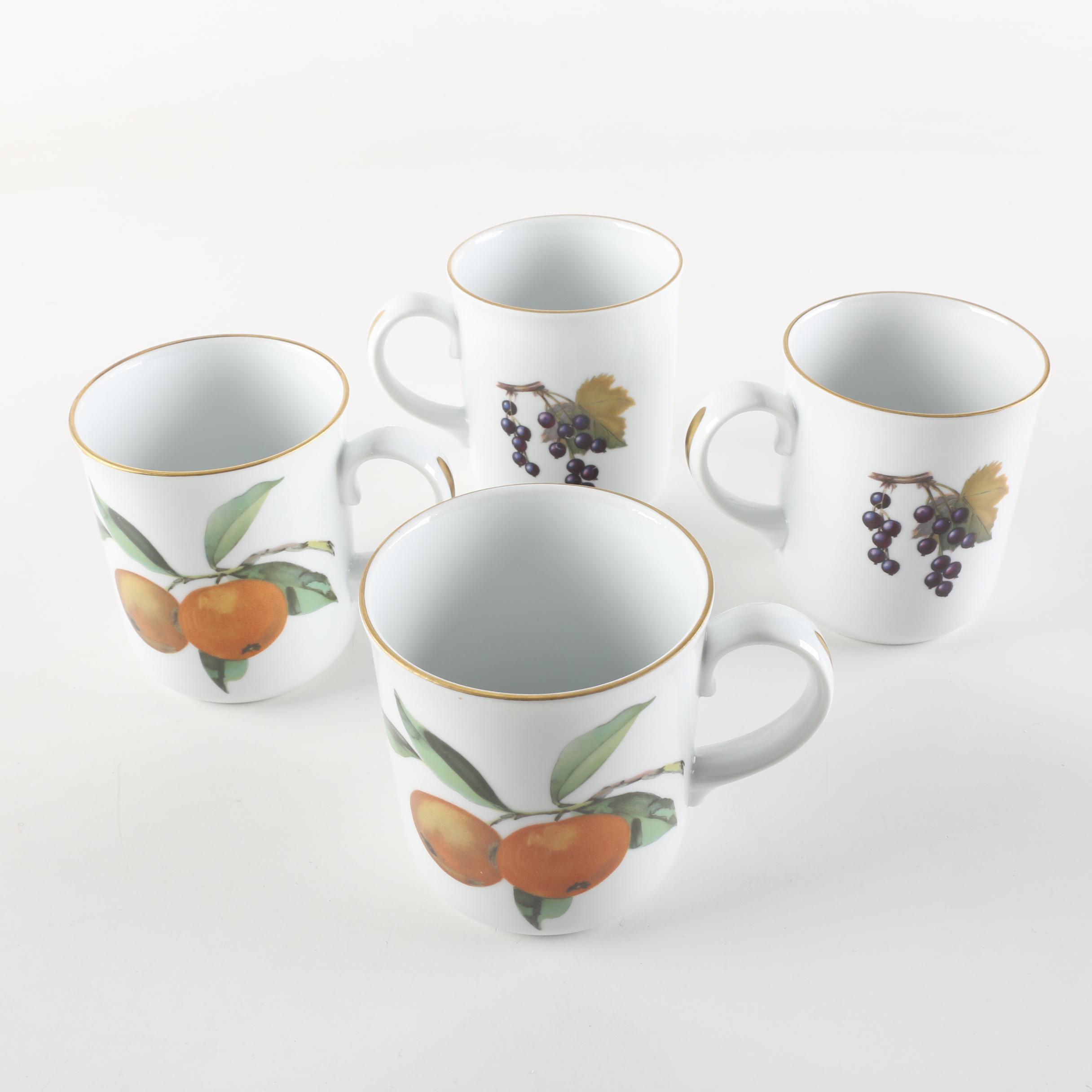Royal Worcester "Evesham" Porcelain Mugs