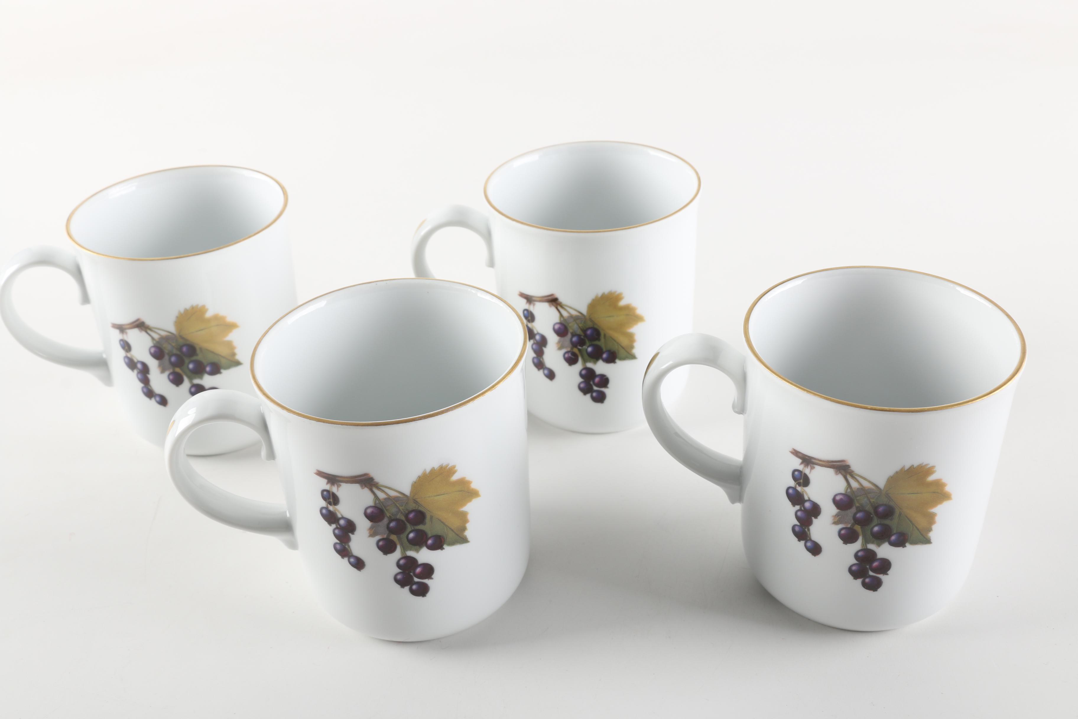 Royal Worcester "Evesham" Porcelain Mugs