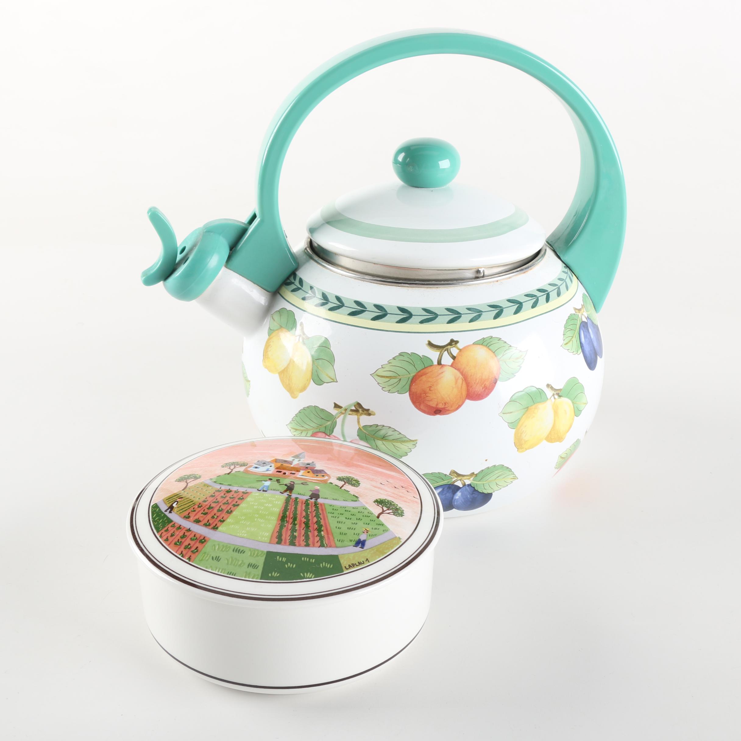 Villeroy & Boch "French Garden" Teapot and Lidded Bowl