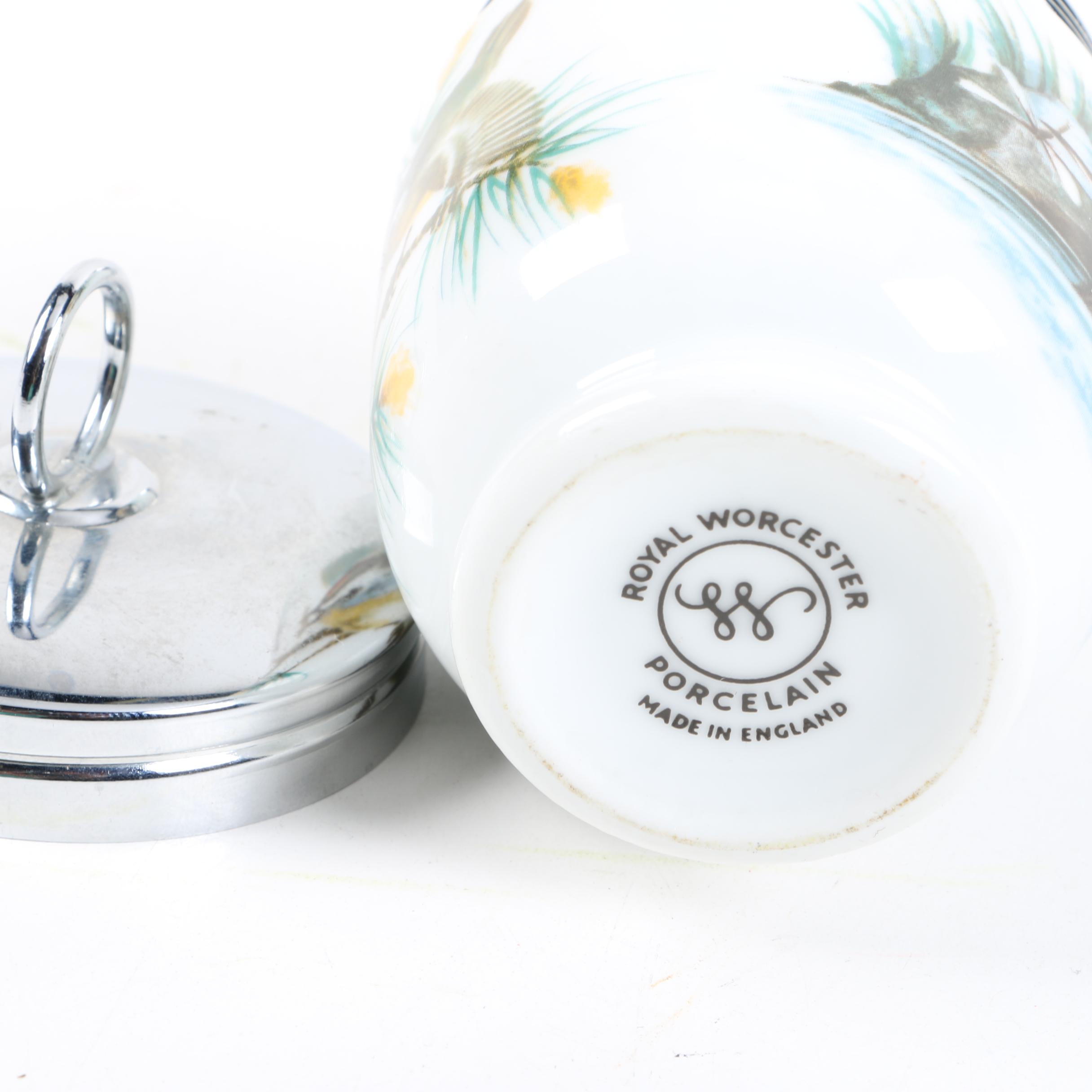 Royal Worcester "Birds" and "Evesham Gold" Porcelain Egg Coddlers