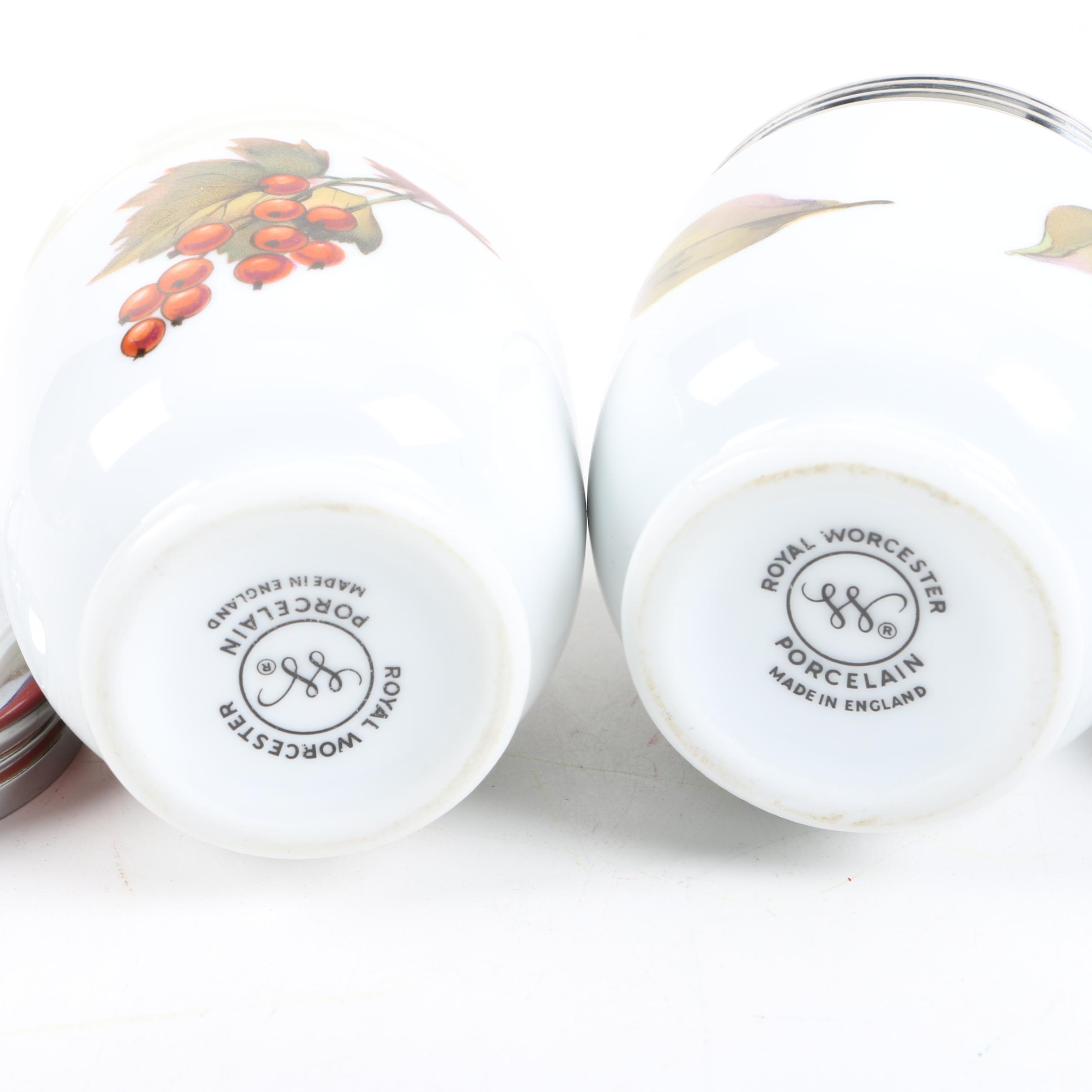 Royal Worcester "Birds" and "Evesham Gold" Porcelain Egg Coddlers