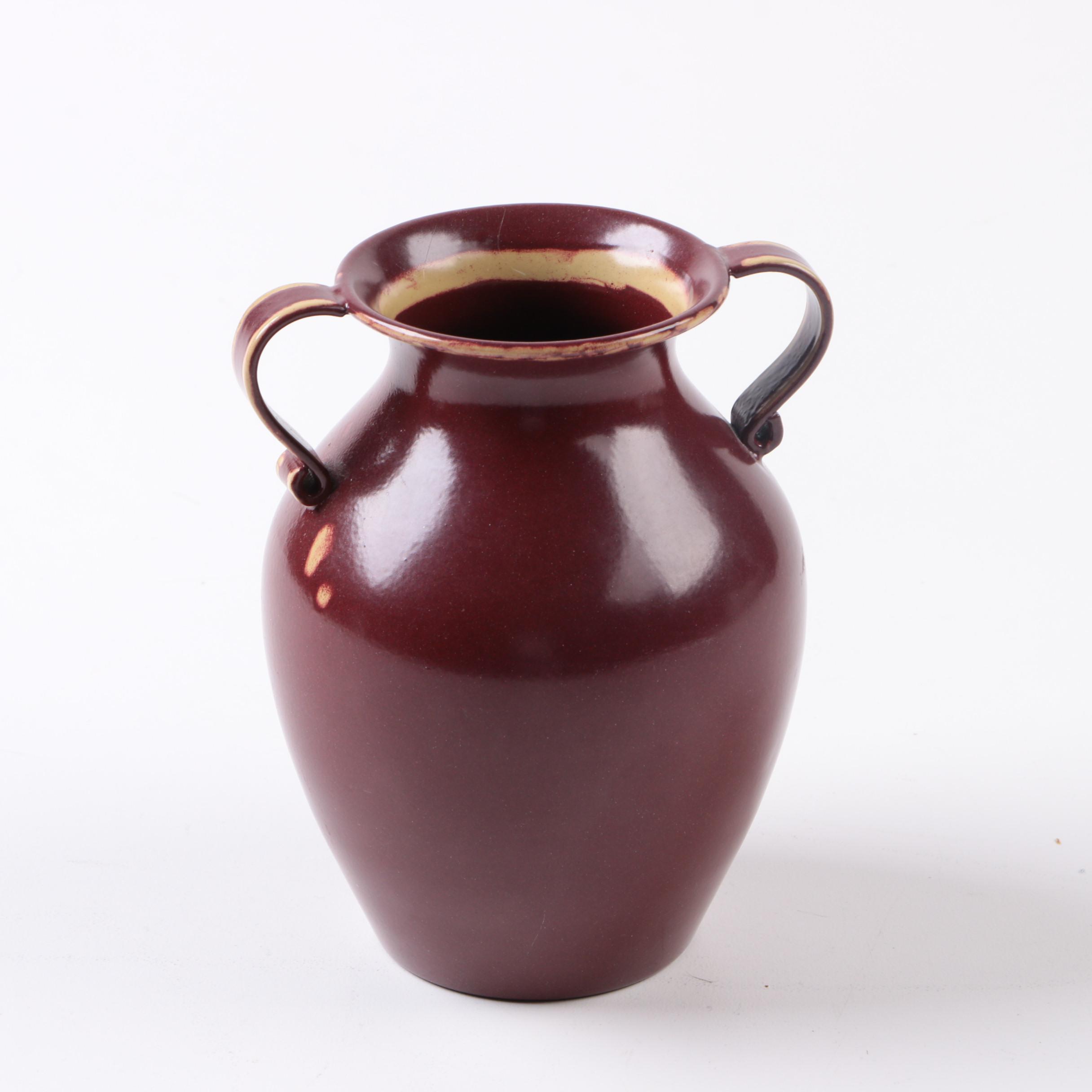 Burgundy Ceramic Urn