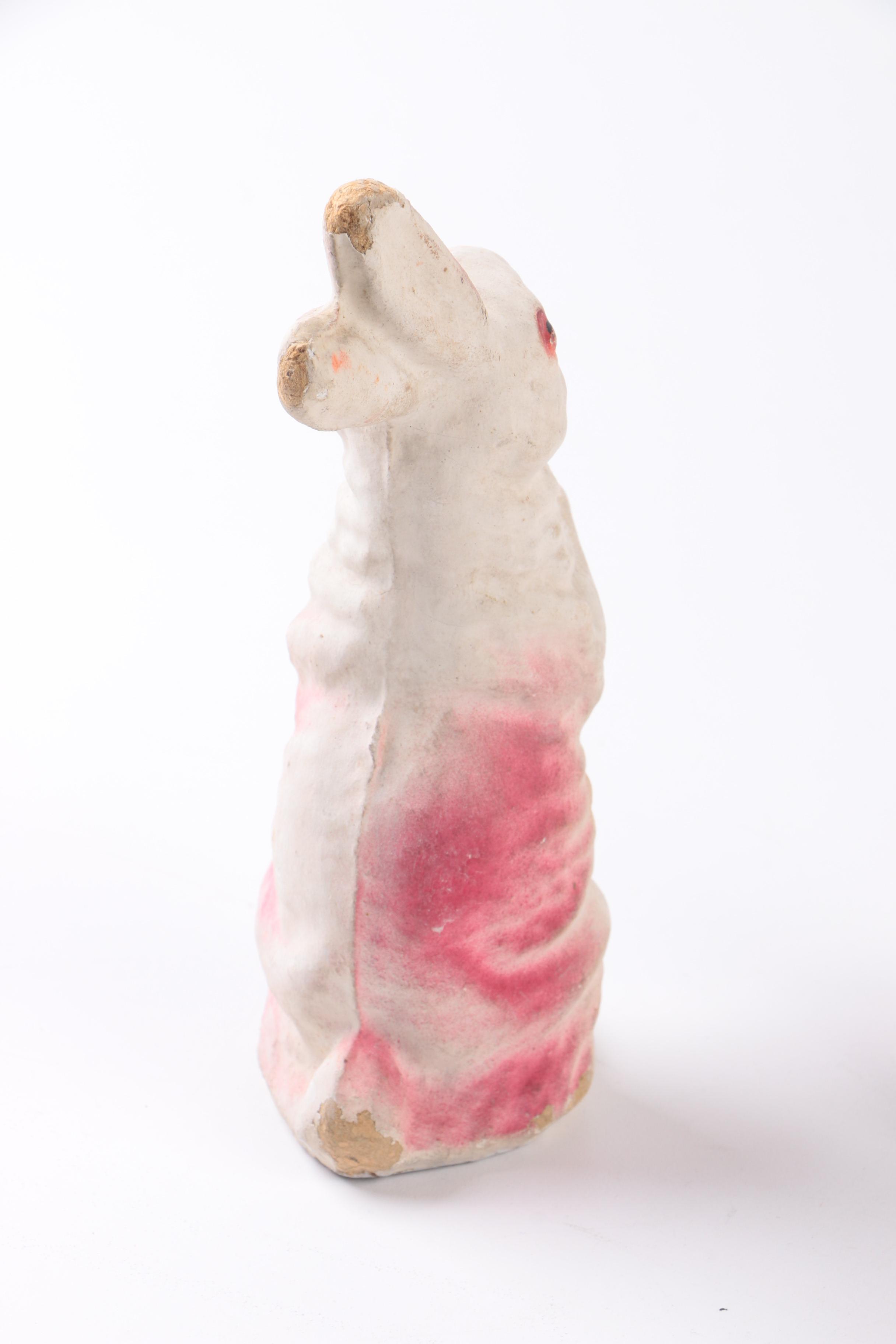 Vintage Easter Rabbit Figurine Including Paper Mache