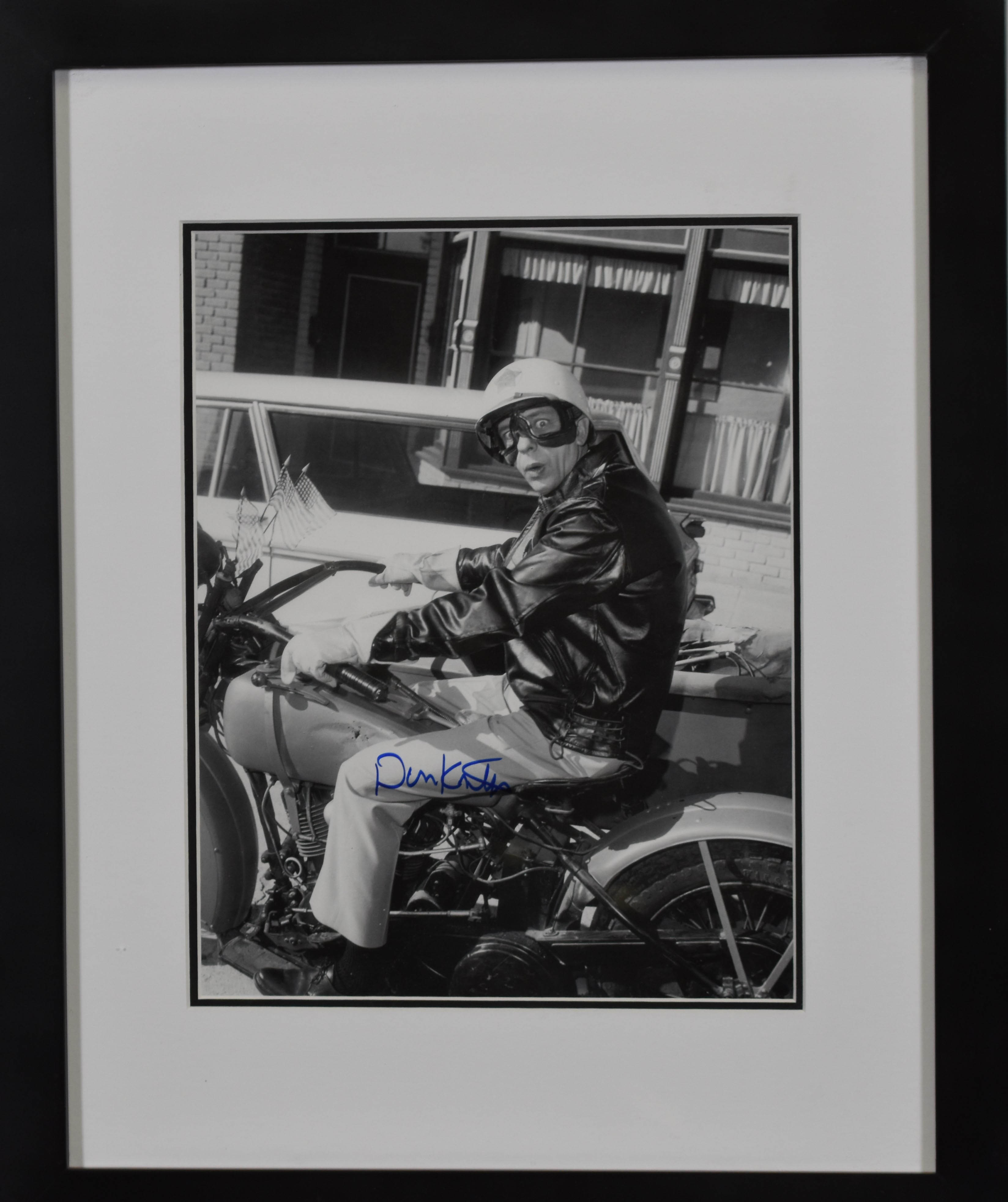 Barney Fife - Signed Don Knotts - Framed Motorcycle Photo
