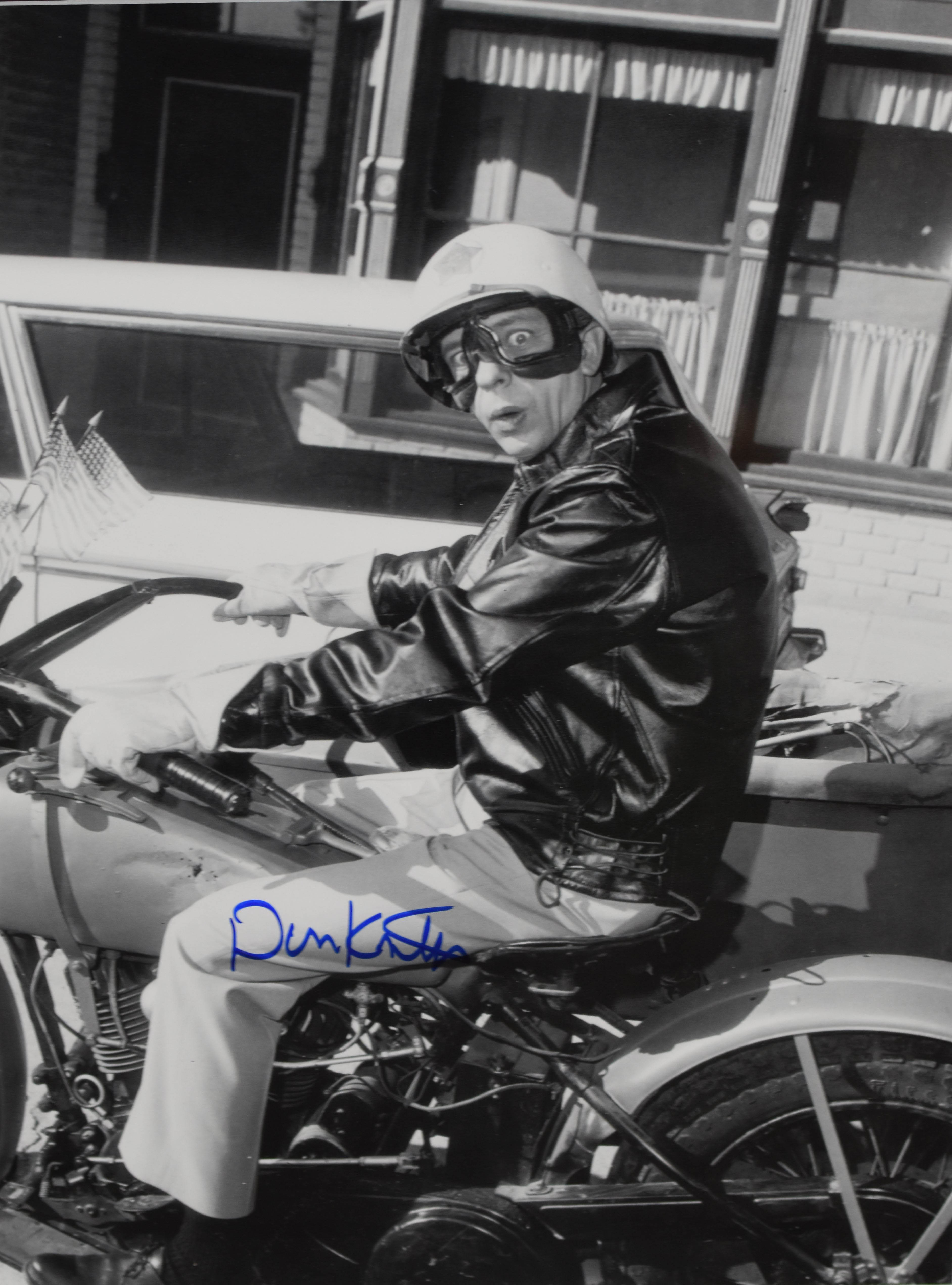 Barney Fife - Signed Don Knotts - Framed Motorcycle Photo