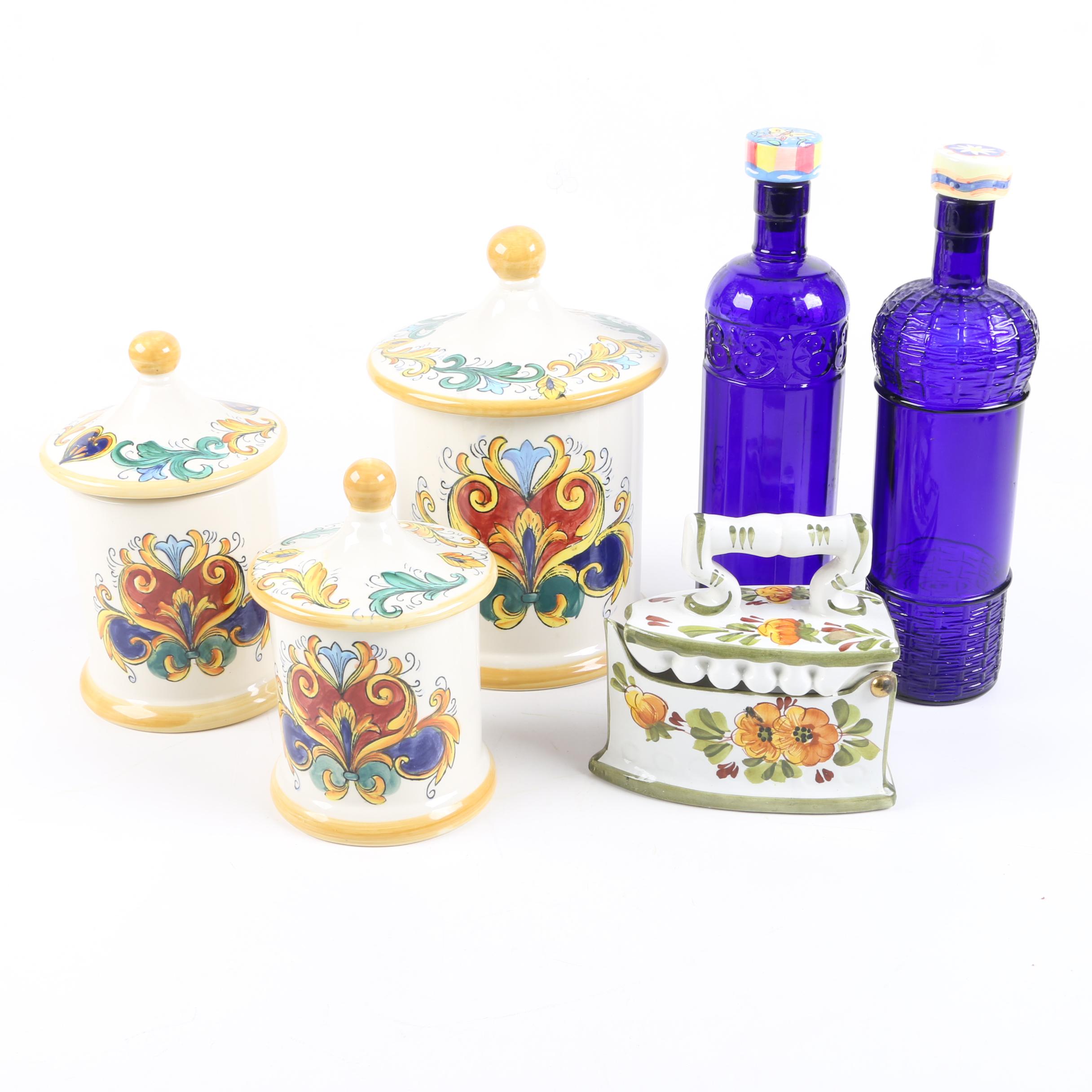 Italian Inspired Ceramic Canisters and Other Kitchenware
