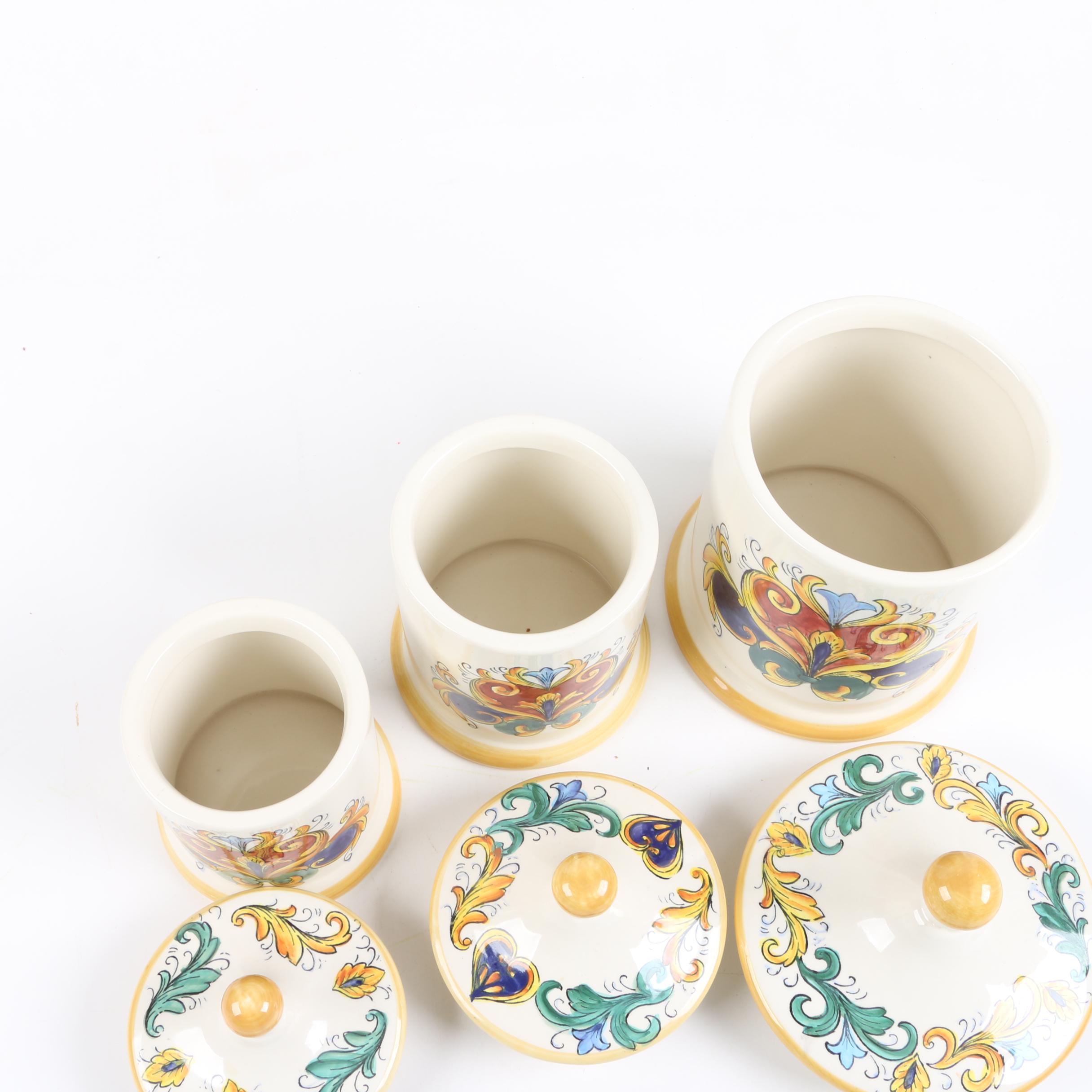 Italian Inspired Ceramic Canisters and Other Kitchenware
