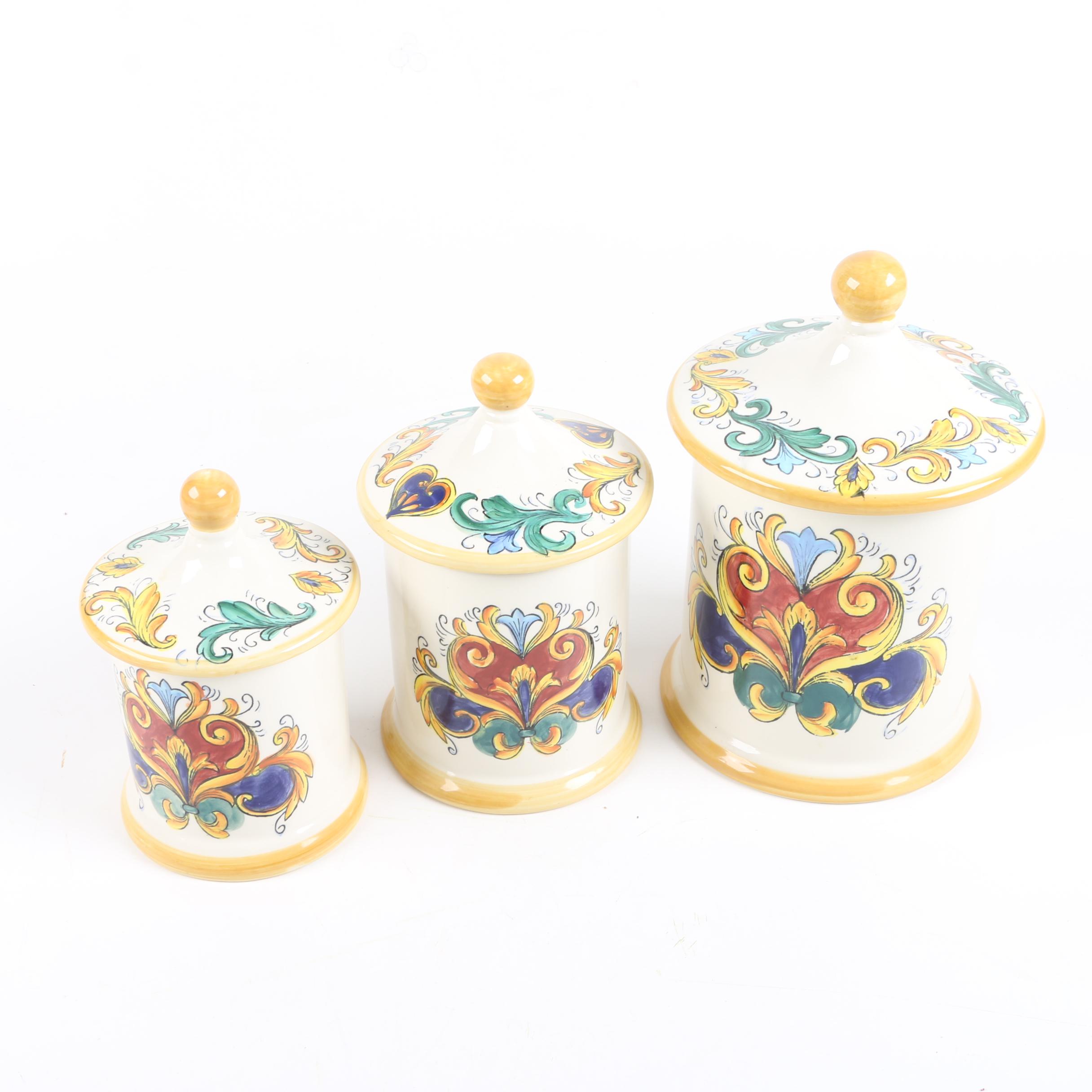 Italian Inspired Ceramic Canisters and Other Kitchenware