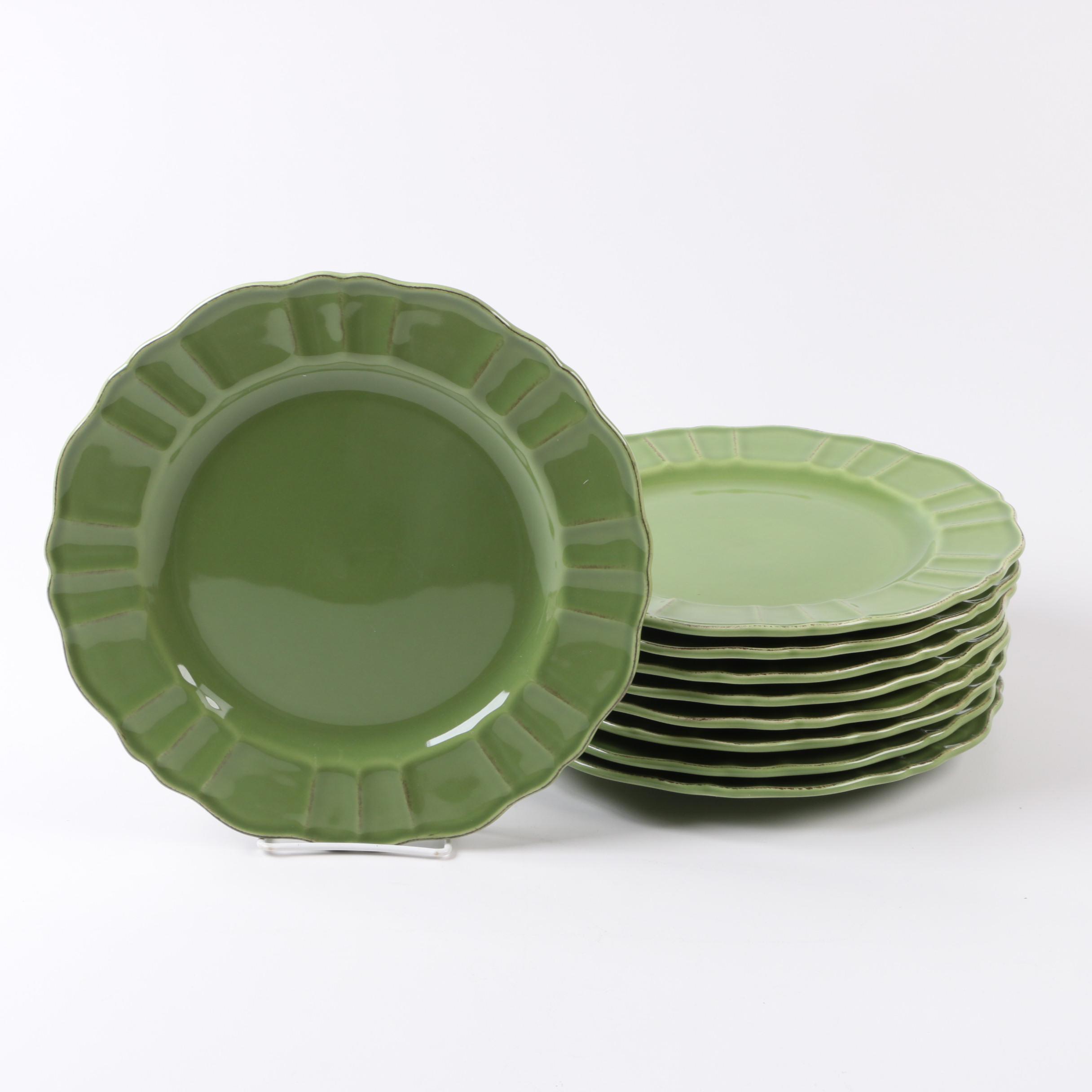 World Market Green Dinner Plates Made in Portugal