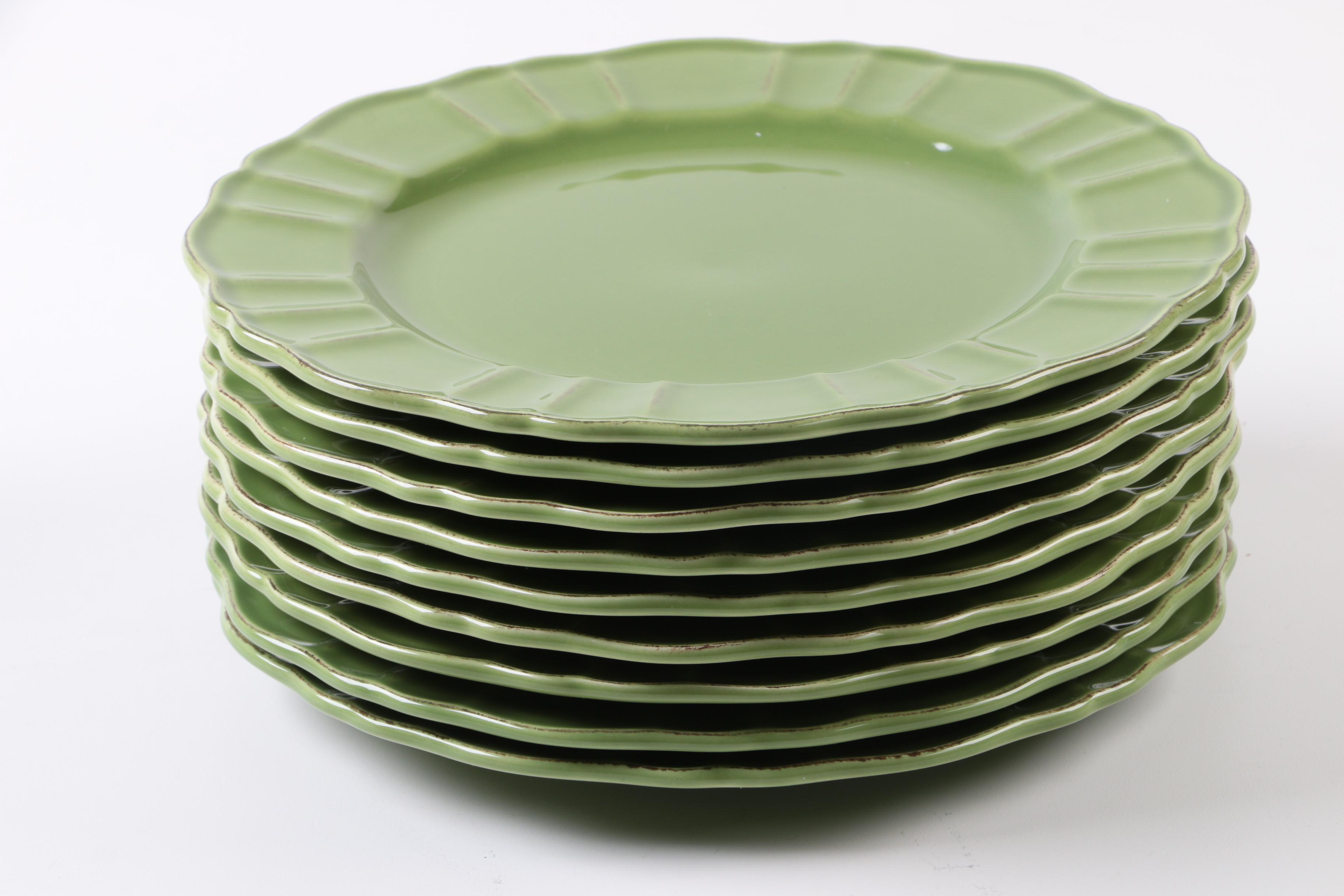 World Market Green Dinner Plates Made in Portugal