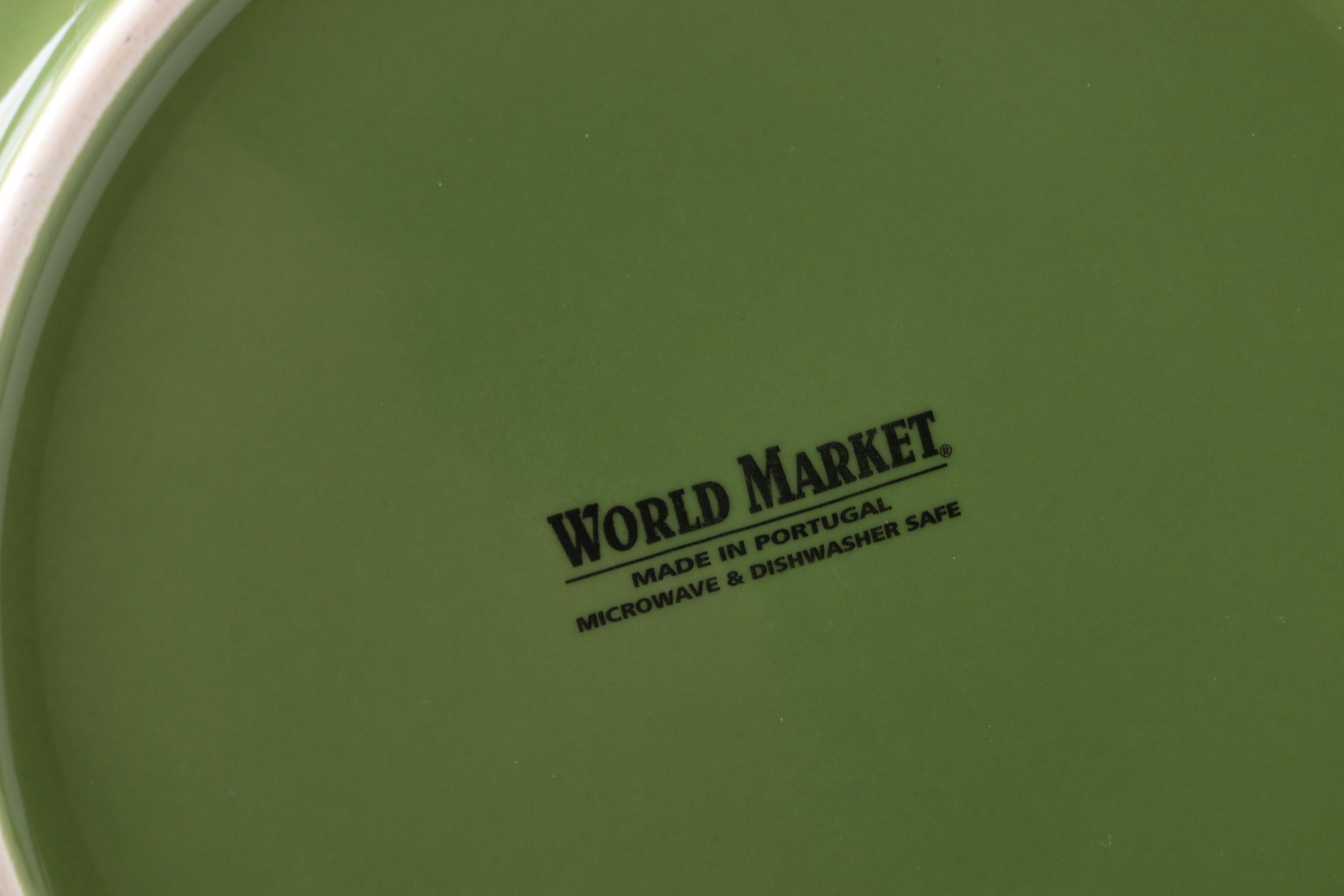 World Market Green Dinner Plates Made in Portugal