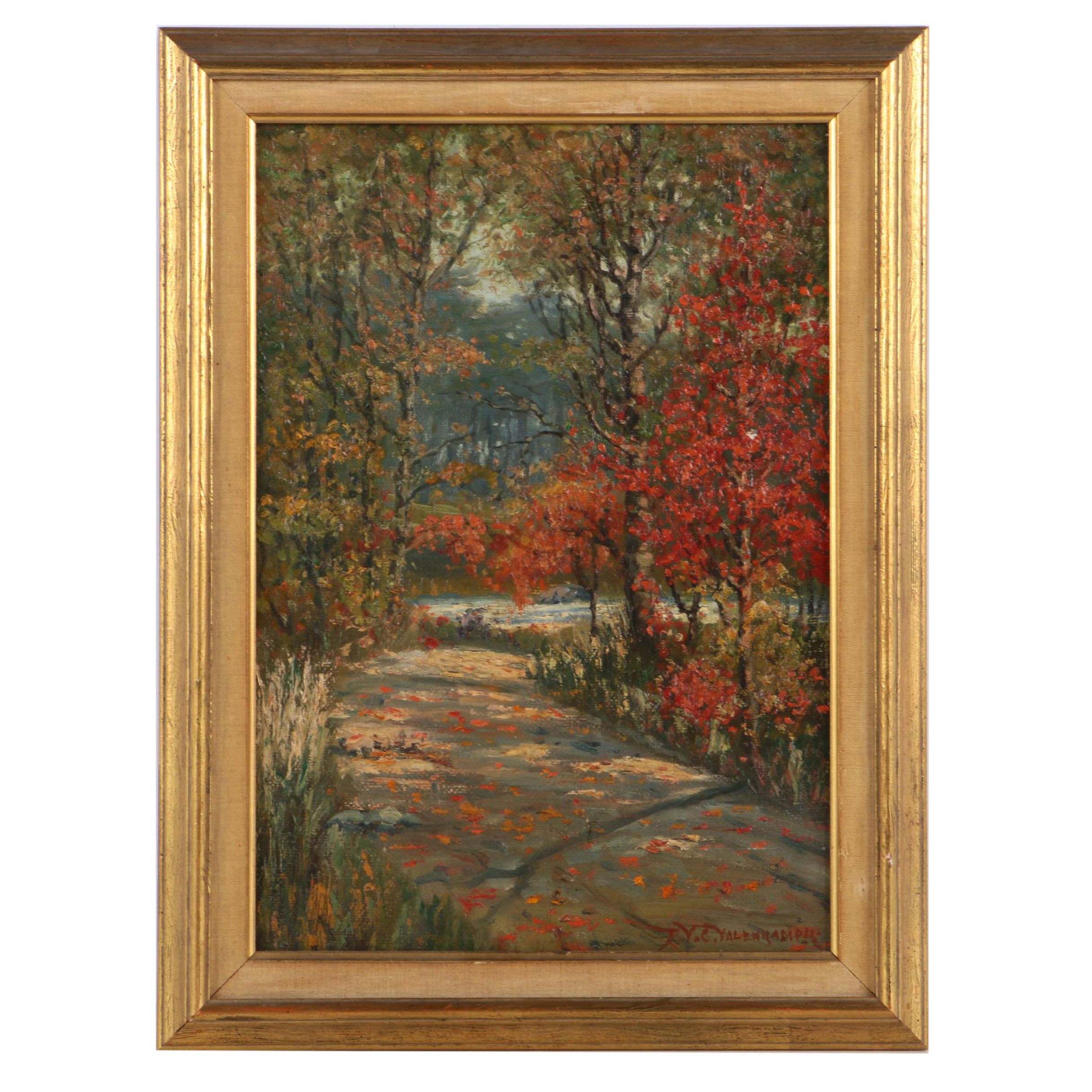 Theodore Victor Carl Valenkamph Oil Painting of a Forest