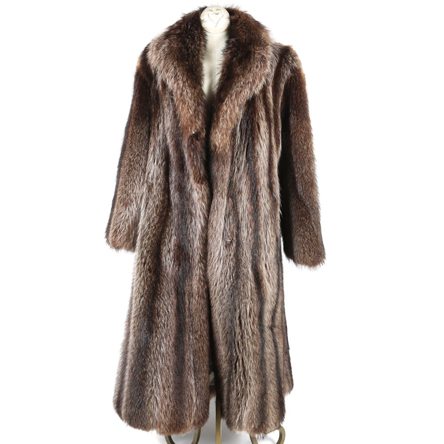 Vintage Abrahamson's Full-Length Raccoon Fur Coat