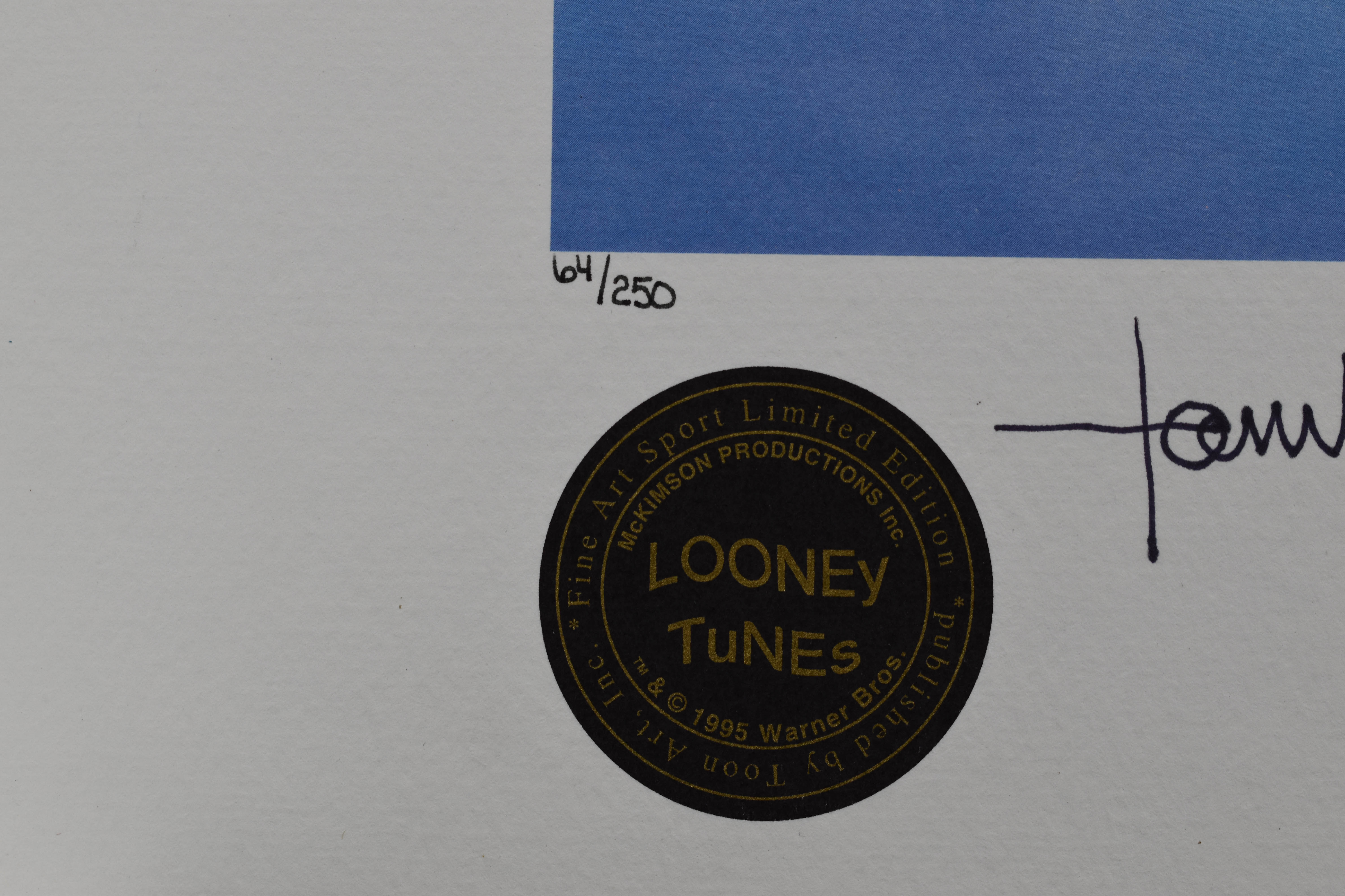 Warner Bros. L.E. NHL Lithoserigraph-Tampa bay Lightning Devil of a Save, Signed