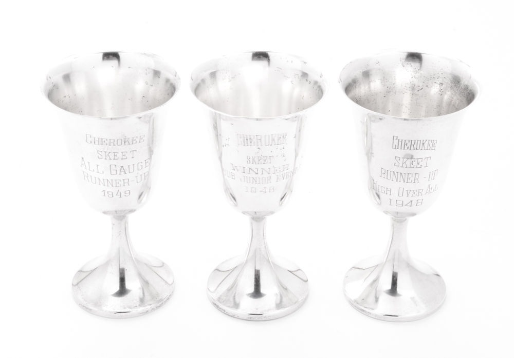 Vintage Hunt Silver Company Sterling Silver Presentation Goblets