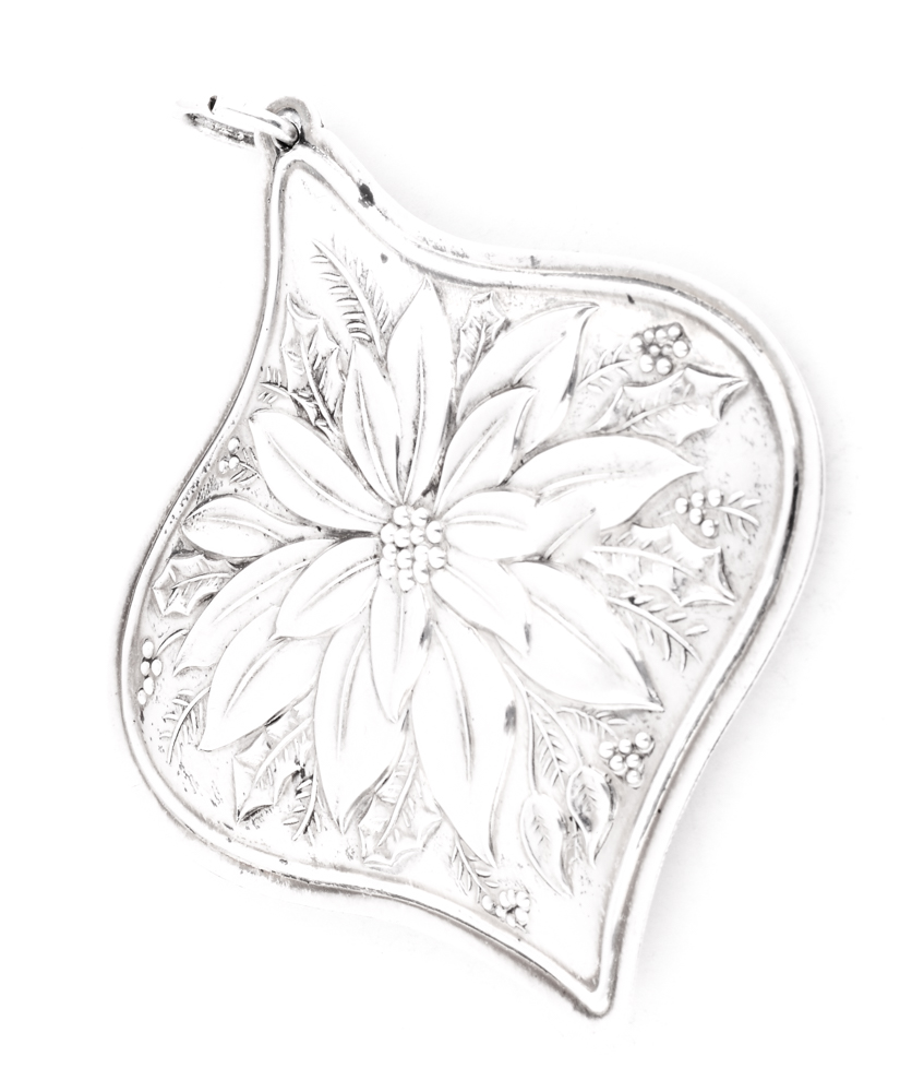 Towle Sterling Silver "Floral Medallion" Christmas Ornaments