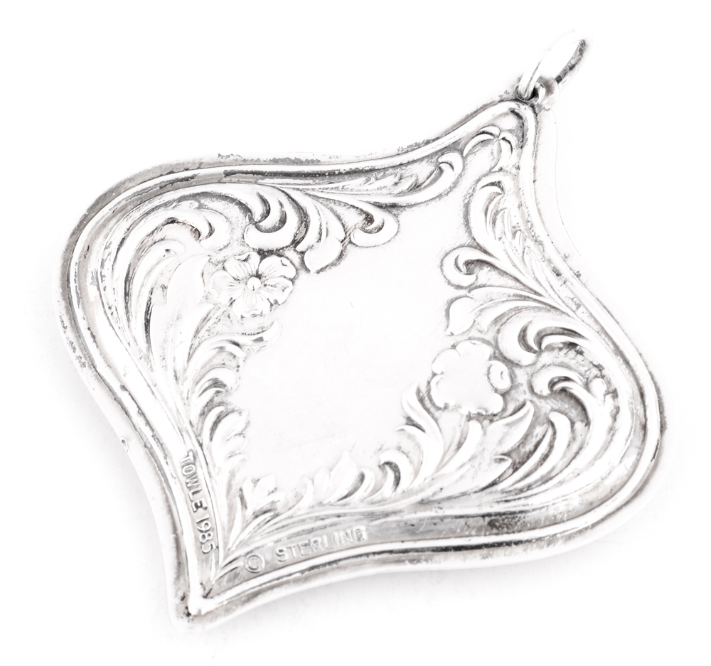 Towle Sterling Silver "Floral Medallion" Christmas Ornaments