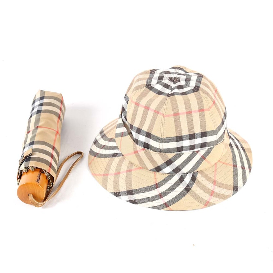 Burberry's of London Umbrella and Hat