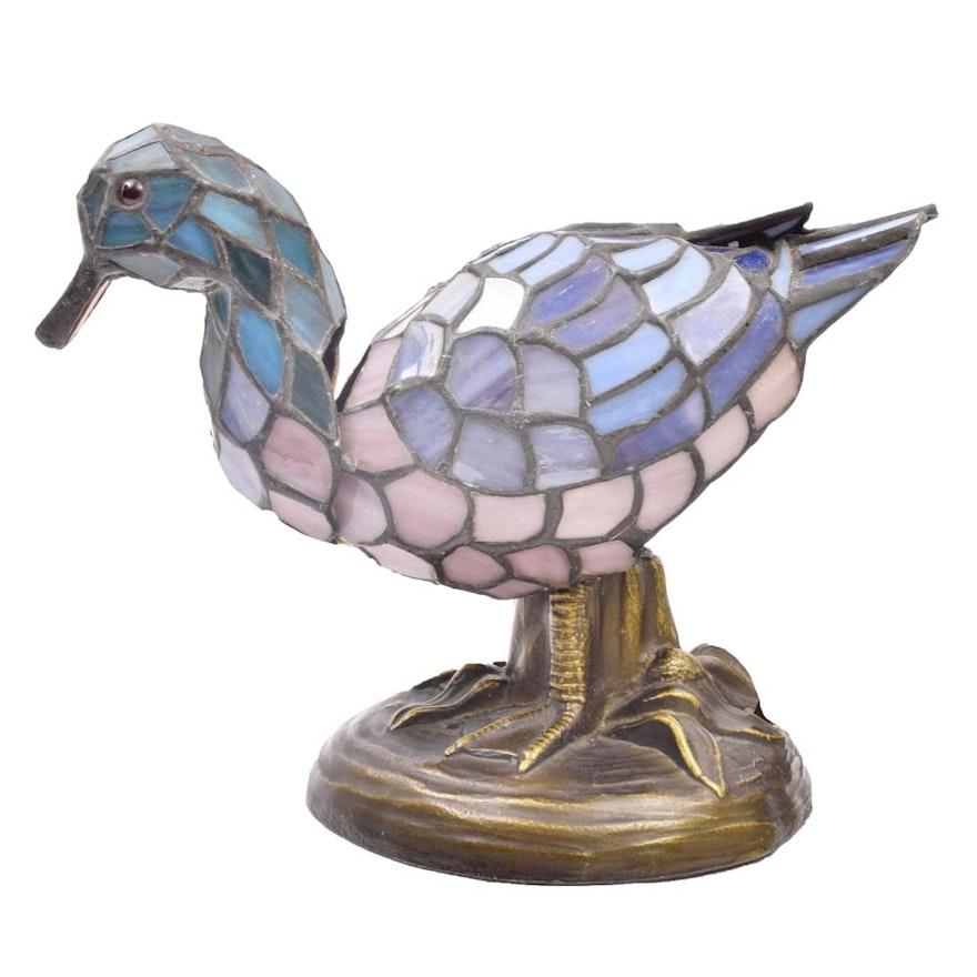 Tiffany Style Stained Glass Duck Lamp