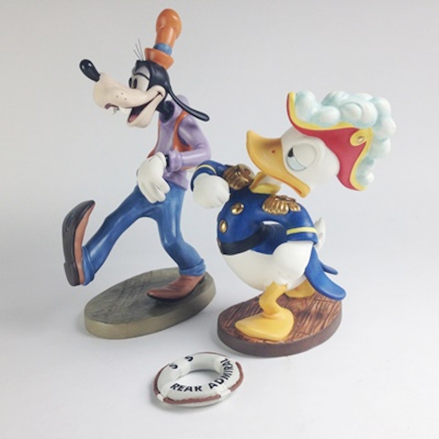 Walt Disney Collectors Society Goofy and Admiral Duck Figurines