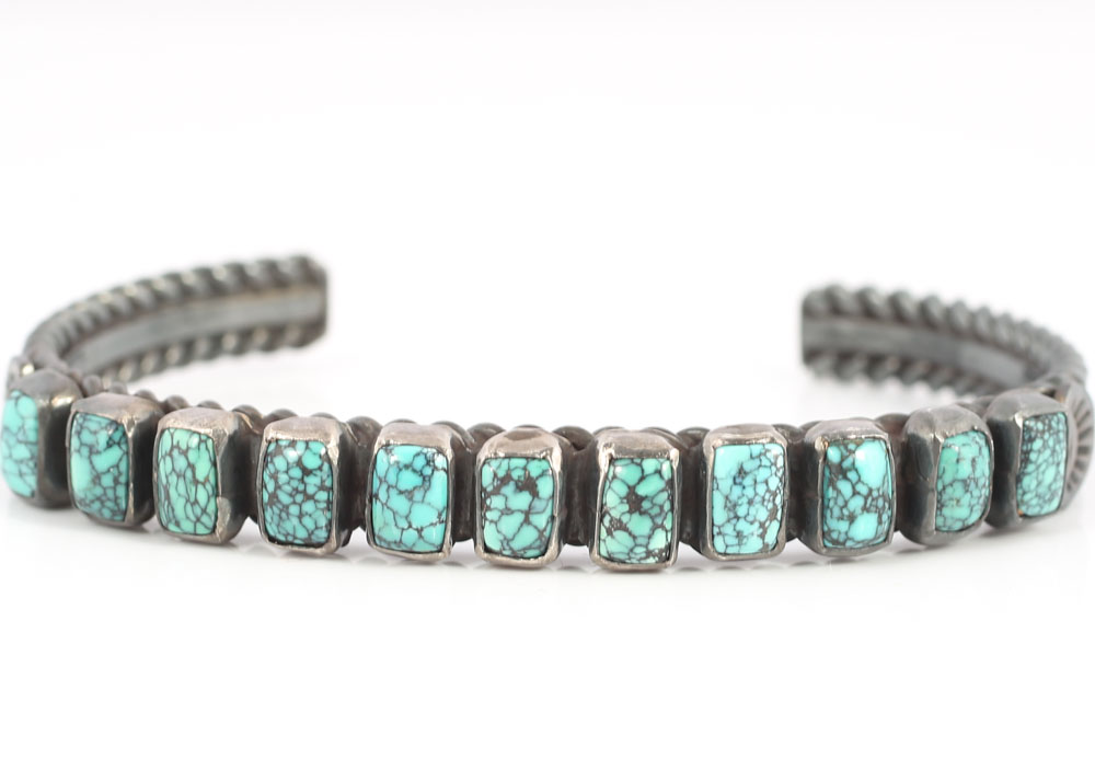 Navajo Diné Sterling Silver Turquoise Cuff Bracelets