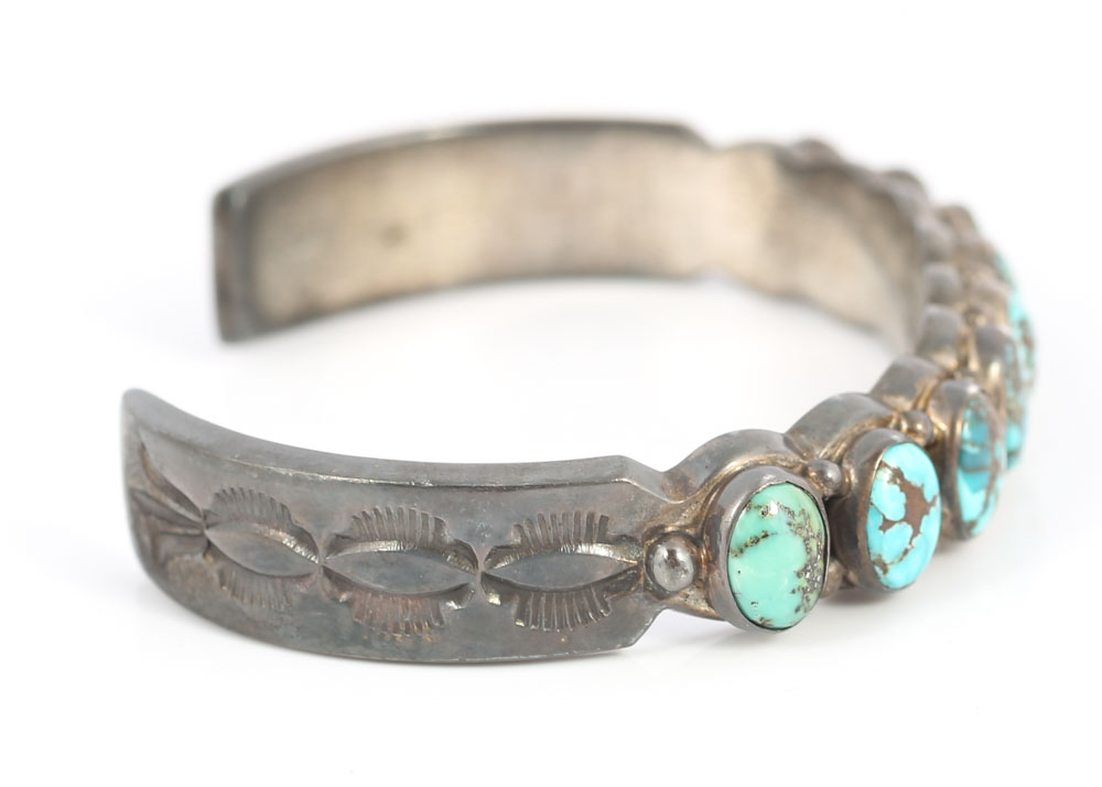 Navajo Diné Sterling Silver Turquoise Cuff Bracelets