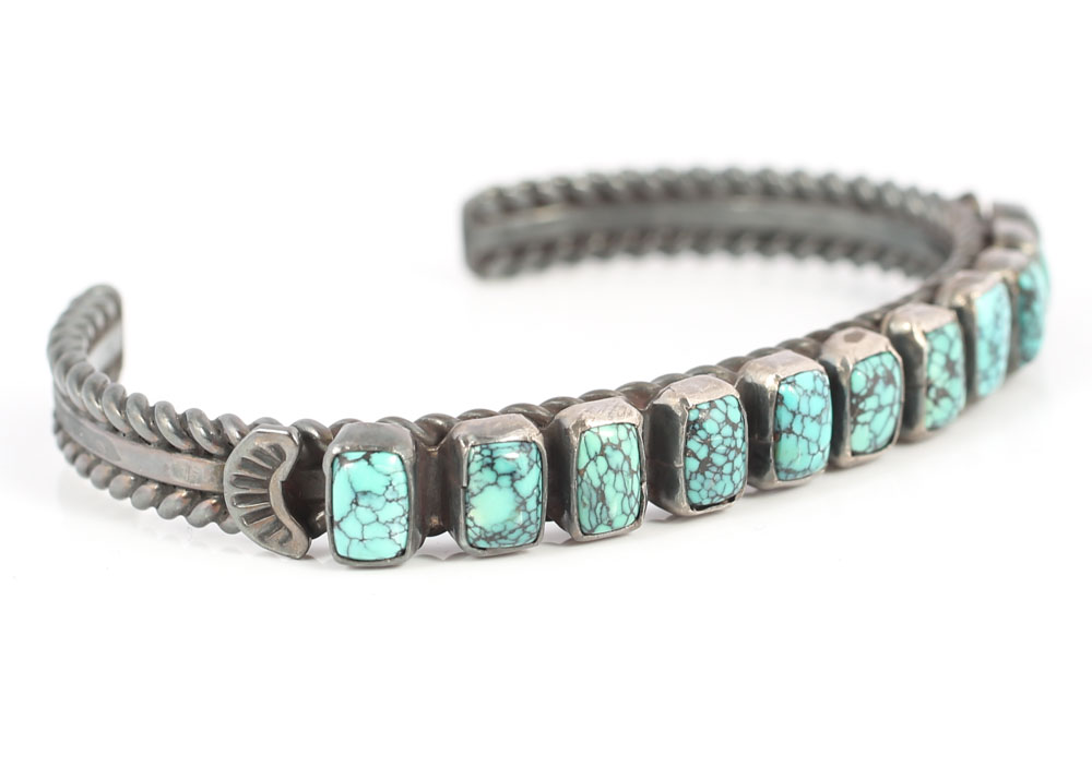 Navajo Diné Sterling Silver Turquoise Cuff Bracelets