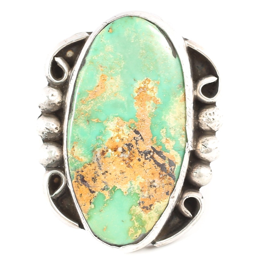 Sterling Silver Bold Turquoise Bezel Set Ring