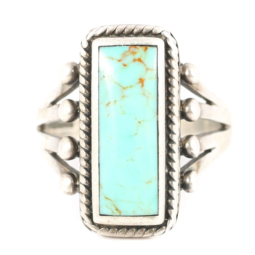 Sterling Silver Bezel Set Turquoise Ring