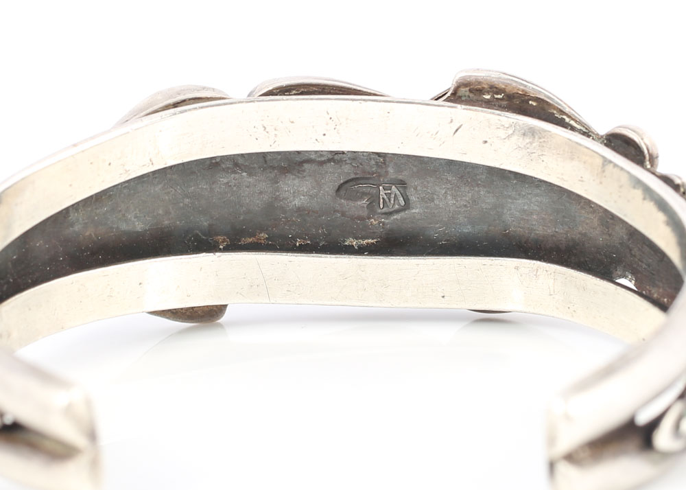 Sterling Silver Turquoise and Coral Cuff