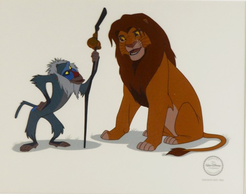 Walt Disney 1994 Limited Edition Sericel "Rafiki and Simba" After The Lion King