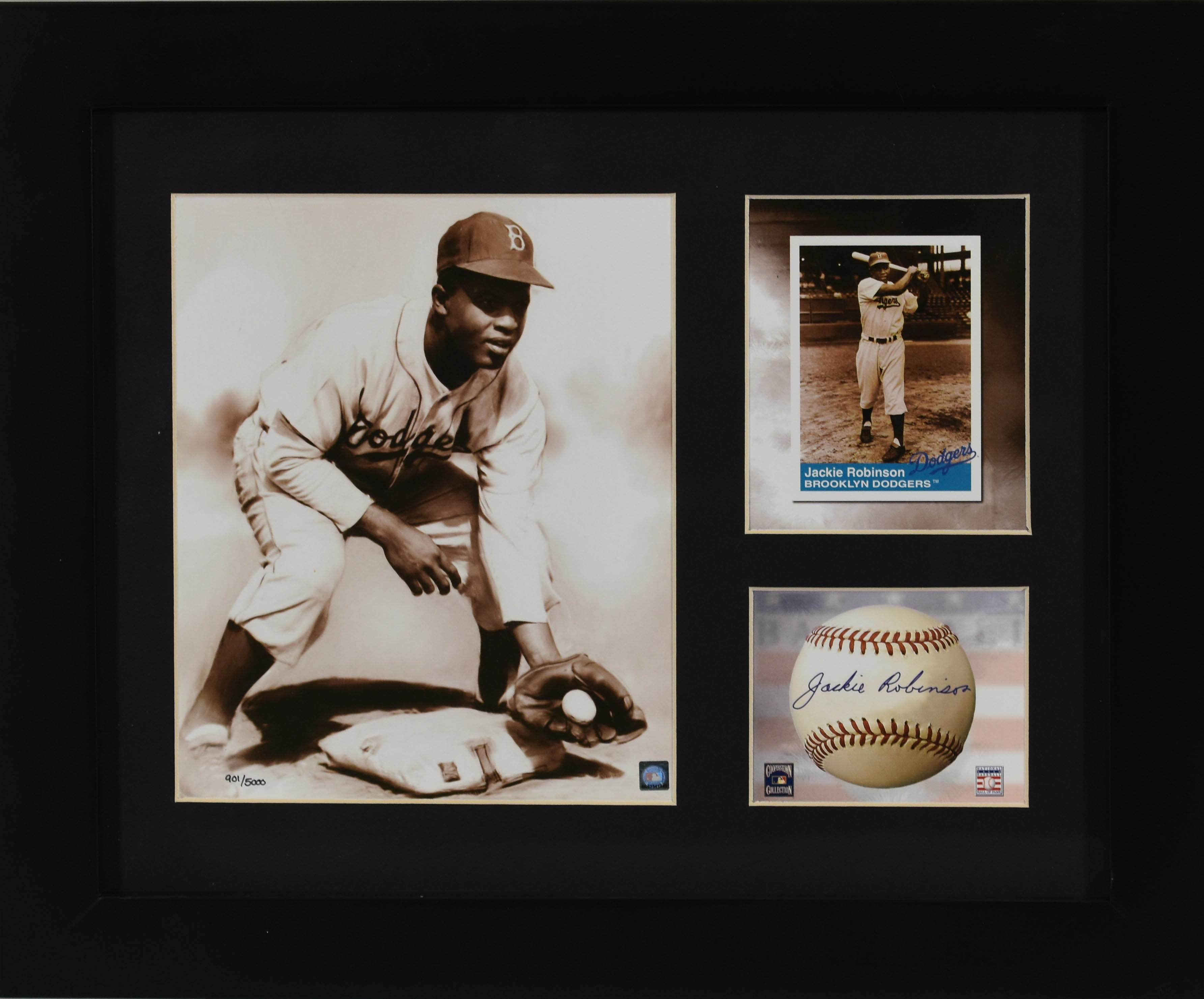 LE Framed Lithographs of Jackie Robinson, Tommy Lasorda and Homerun Popeye Dodge