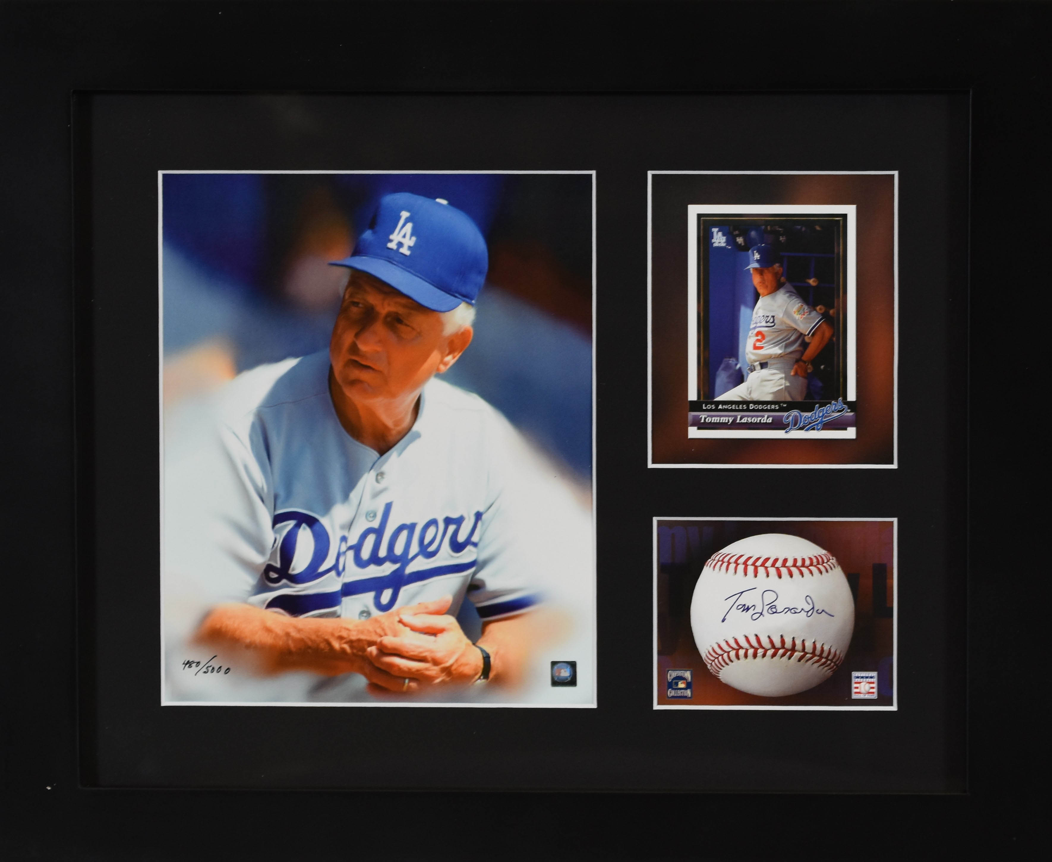 LE Framed Lithographs of Jackie Robinson, Tommy Lasorda and Homerun Popeye Dodge