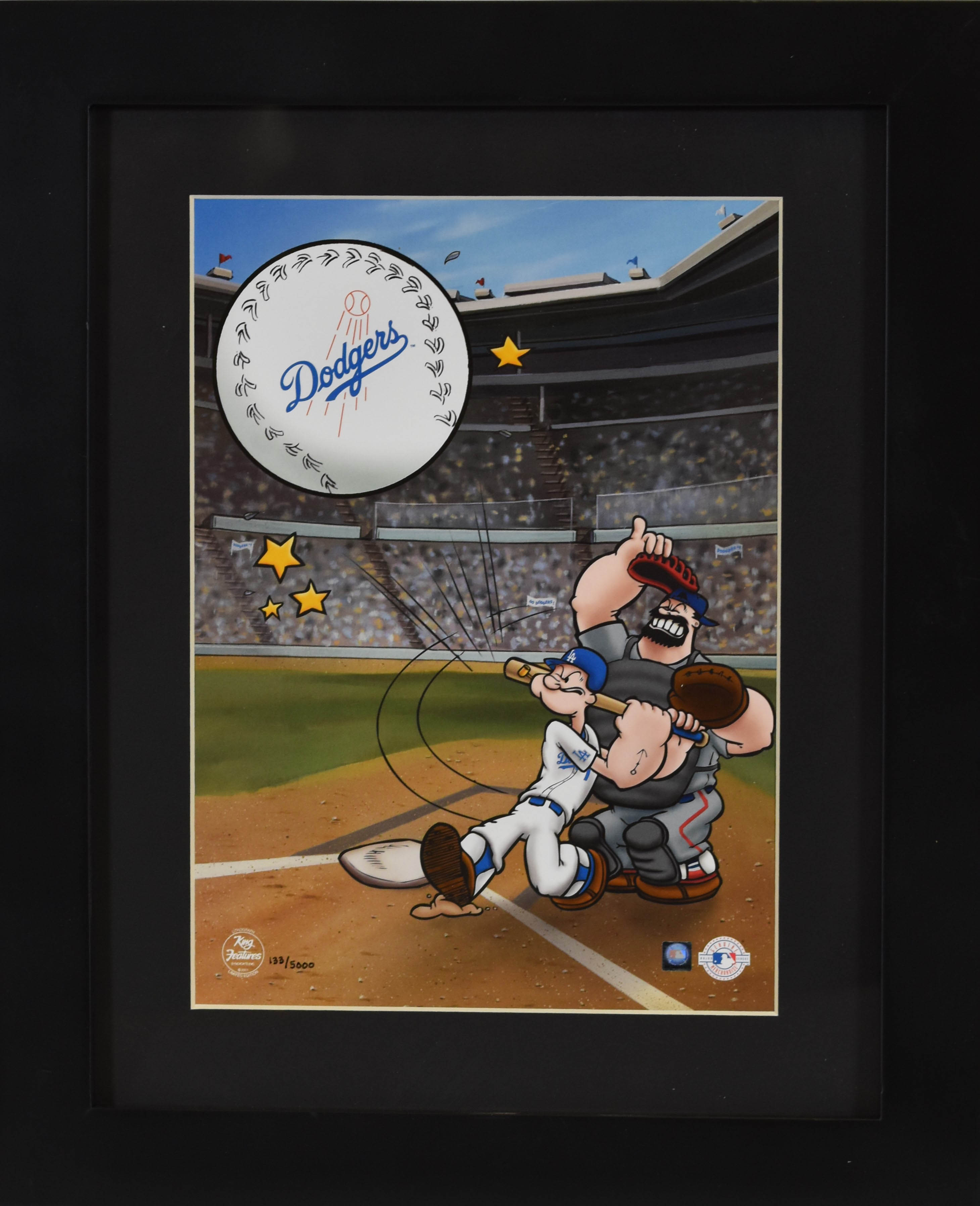 LE Framed Lithographs of Jackie Robinson, Tommy Lasorda and Homerun Popeye Dodge