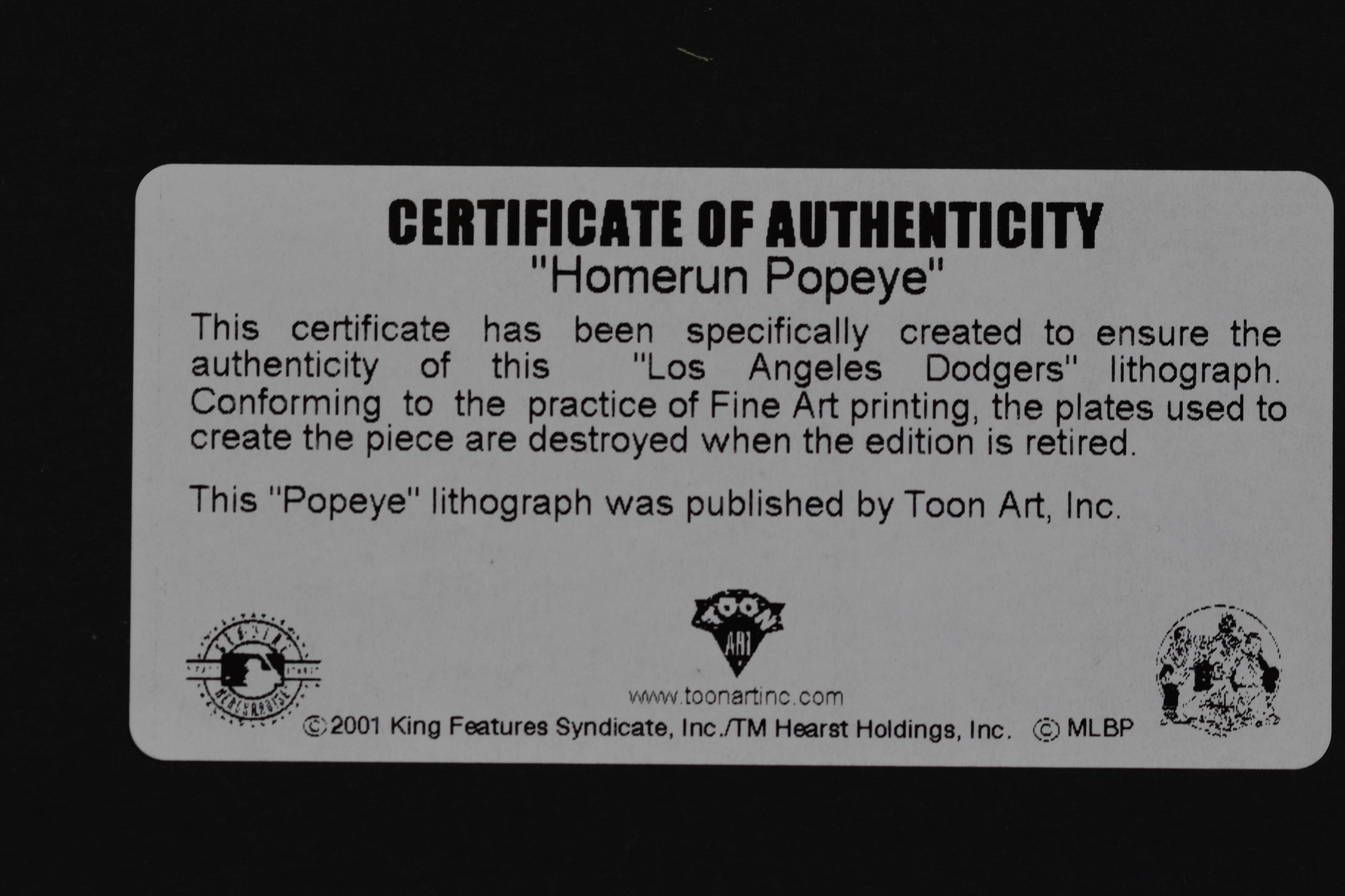 LE Framed Lithographs of Jackie Robinson, Tommy Lasorda and Homerun Popeye Dodge