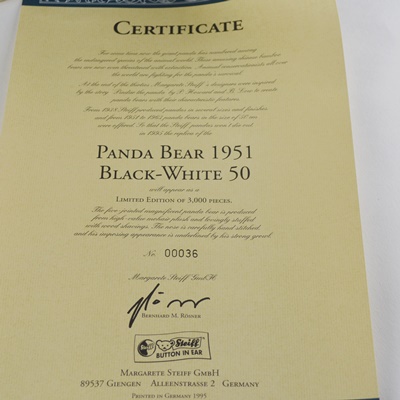 Steiff "Panda Bear Replica 1951" Teddy Bear