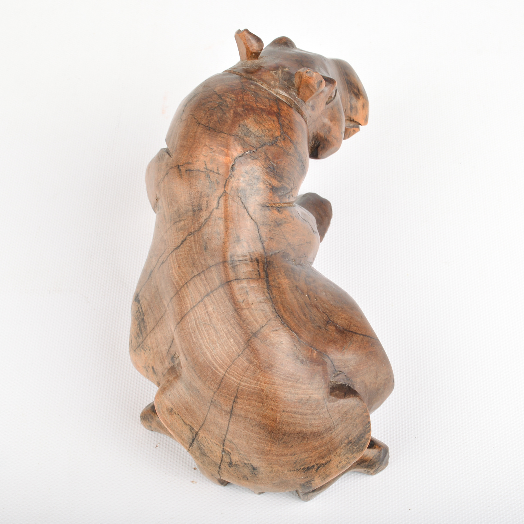 Hand Carved Wood Hippopotamus
