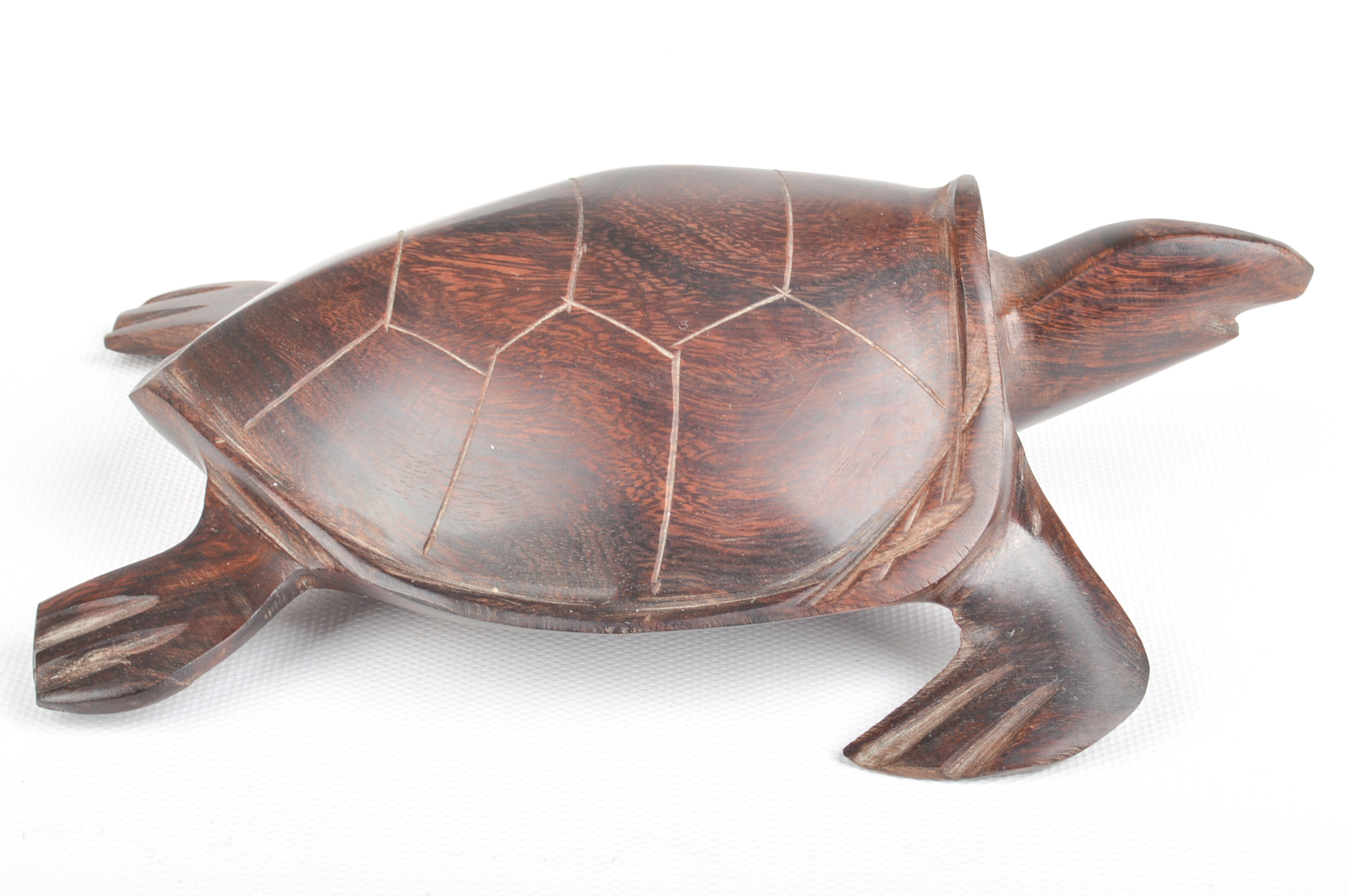 Hand Carved Wood Dolphin and Sea Turtle Sculptures