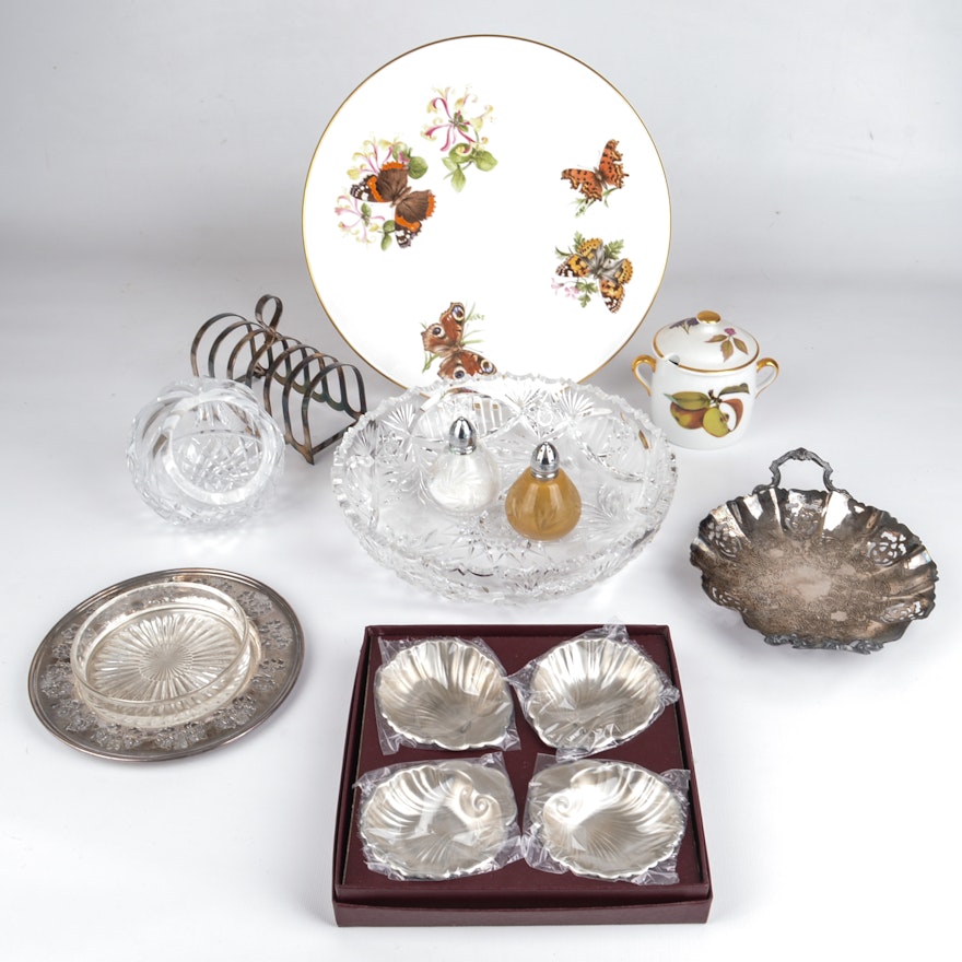 Vintage Silver Plate, Pewter and Ceramic Tableware