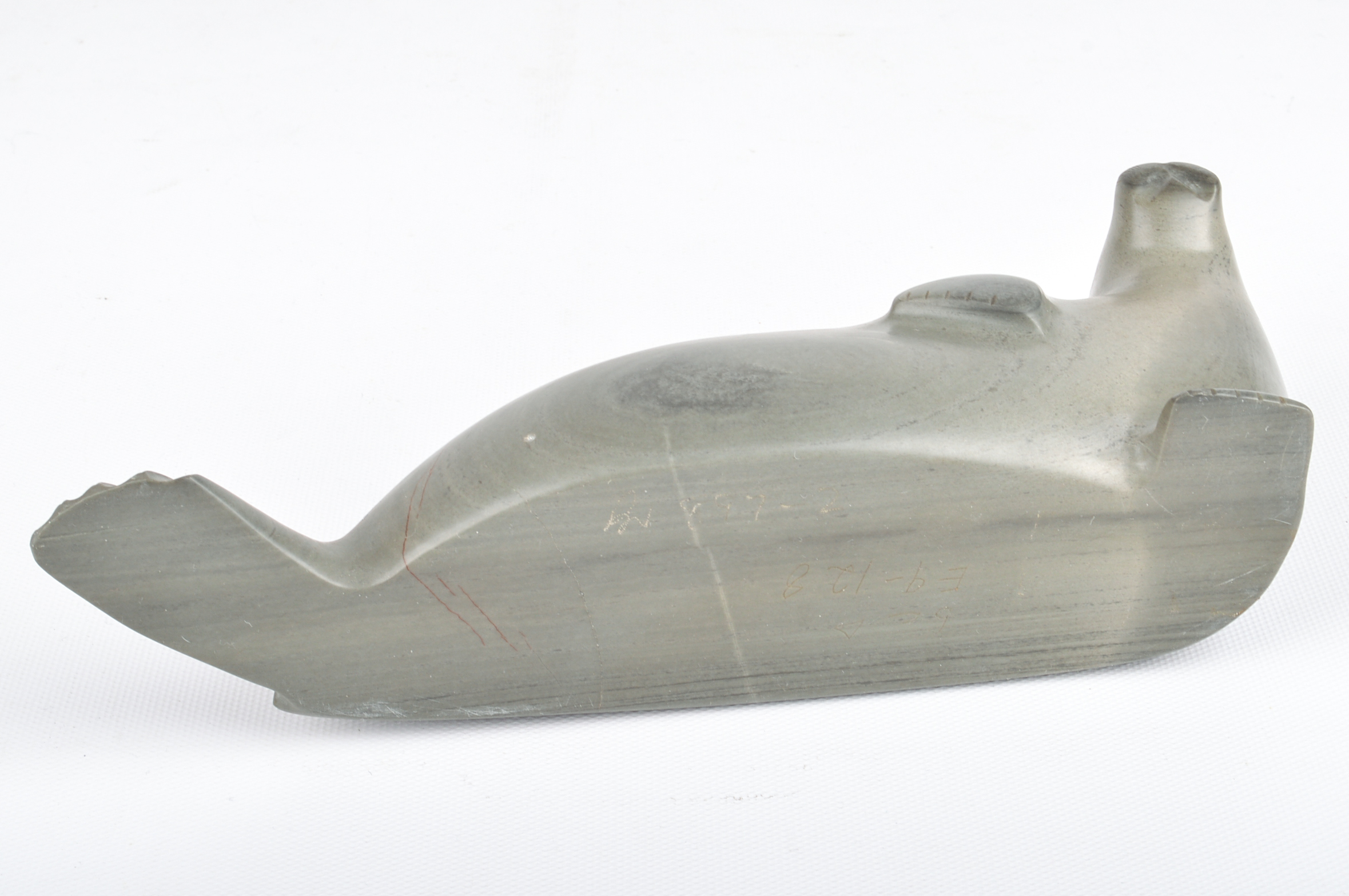 Eskimo Hand Carved Soapstone and Wood Sea Lions