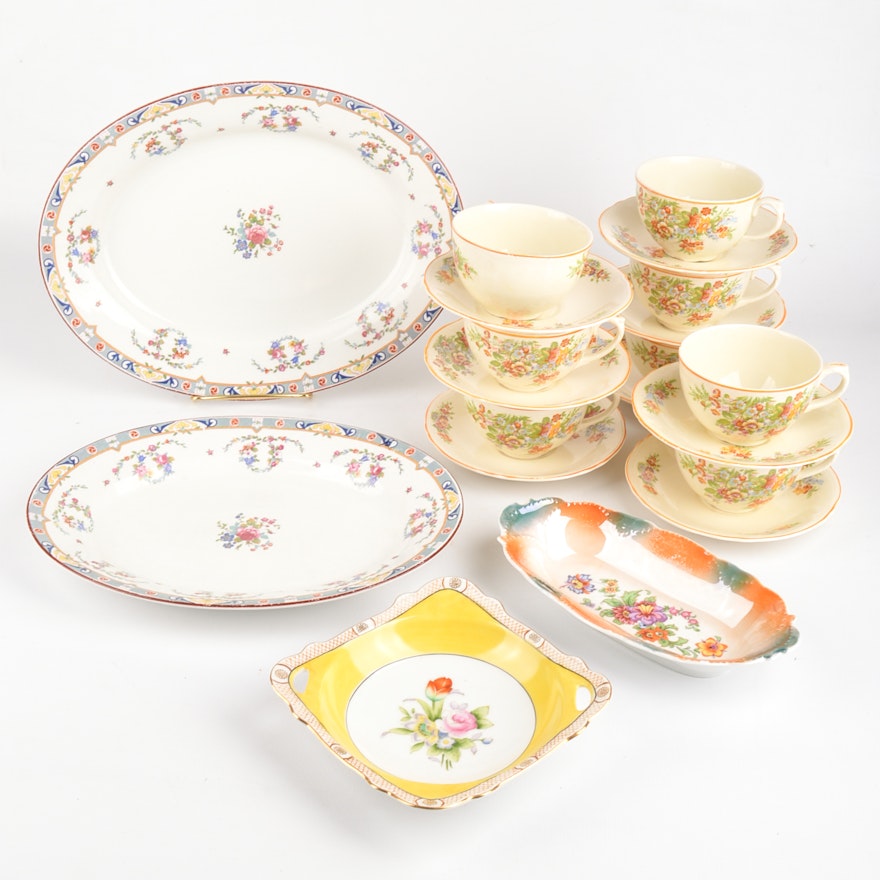 Vintage Floral China Including J&G Meakin and Noritake