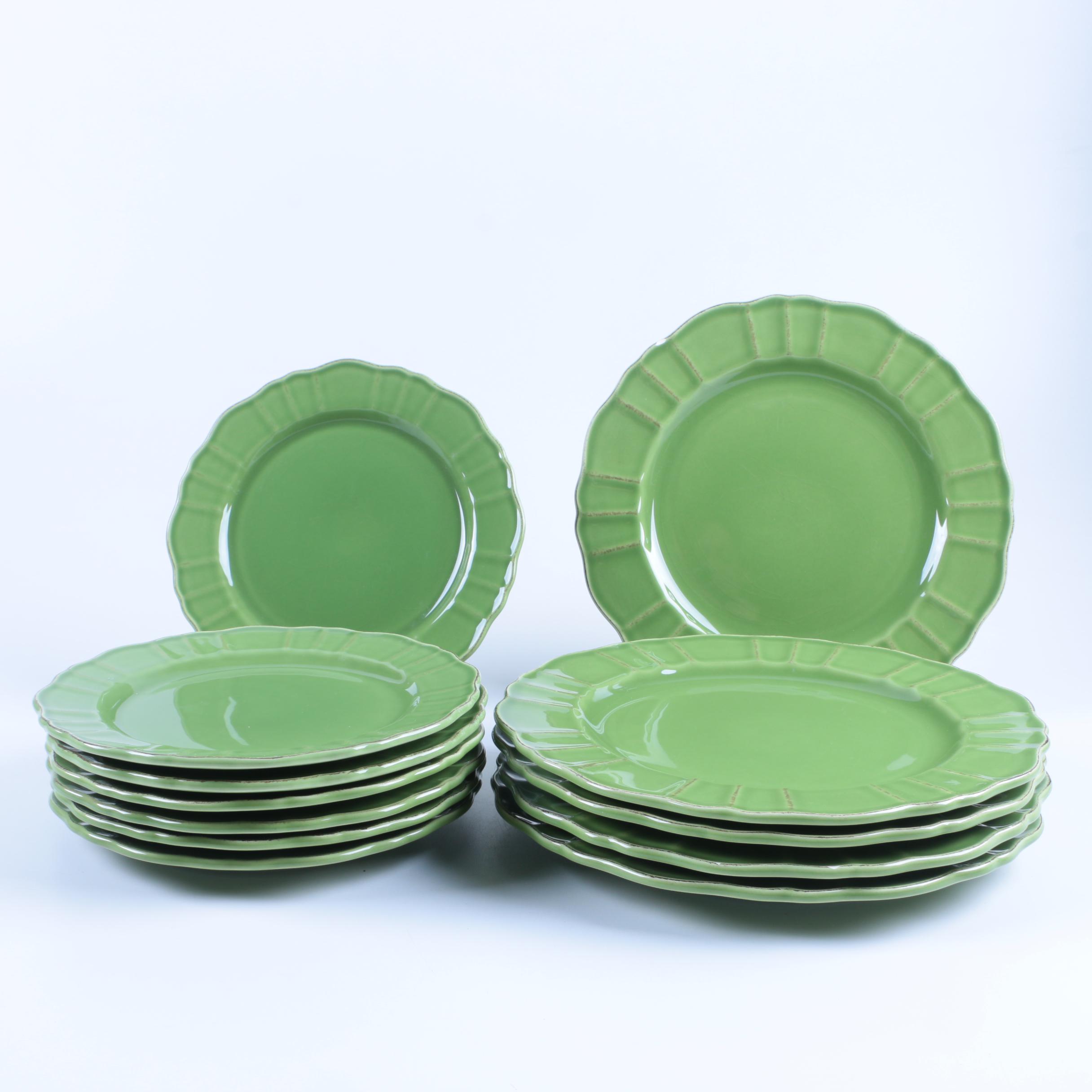 World Market Green Dinner Plates Made in Portugal