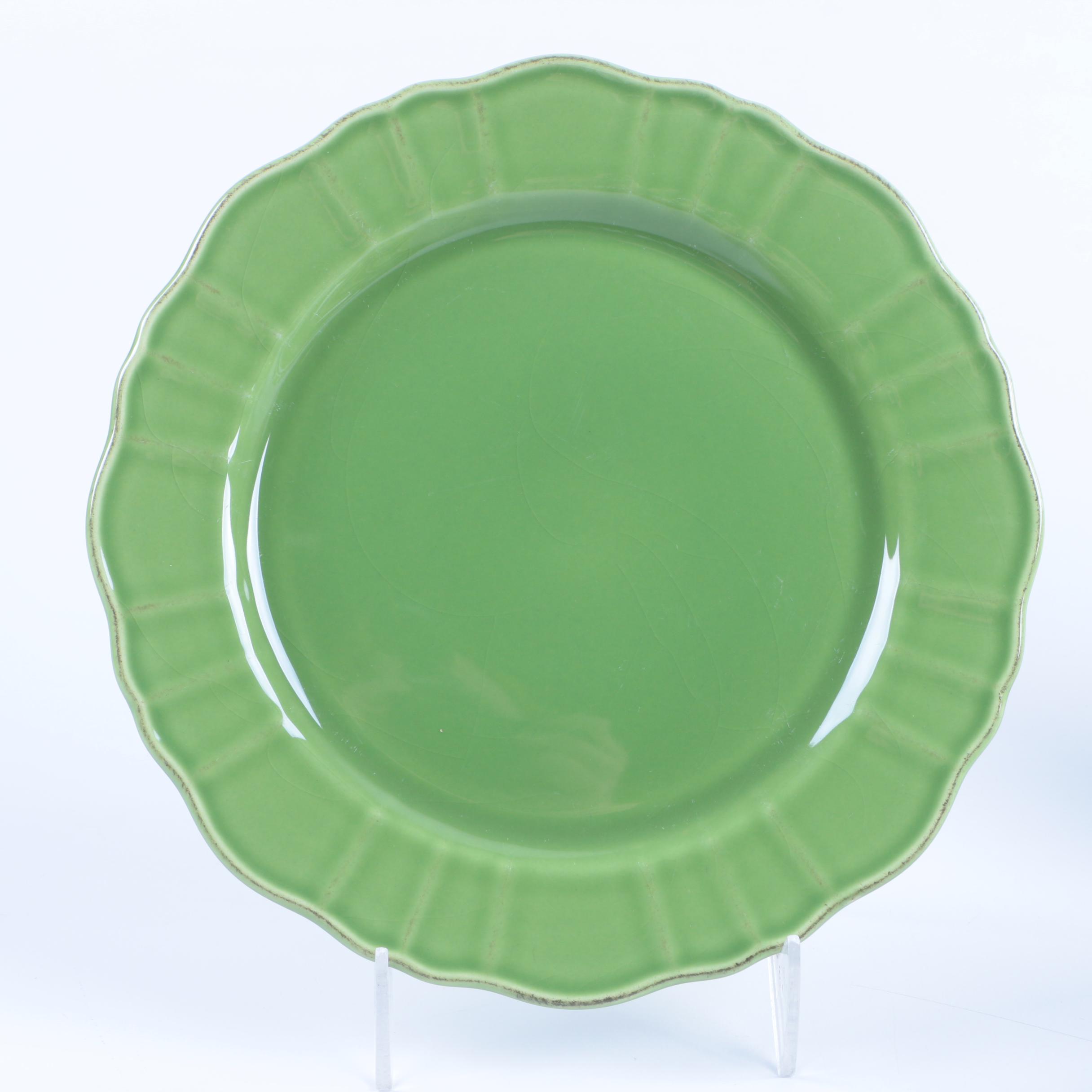 World Market Green Dinner Plates Made in Portugal