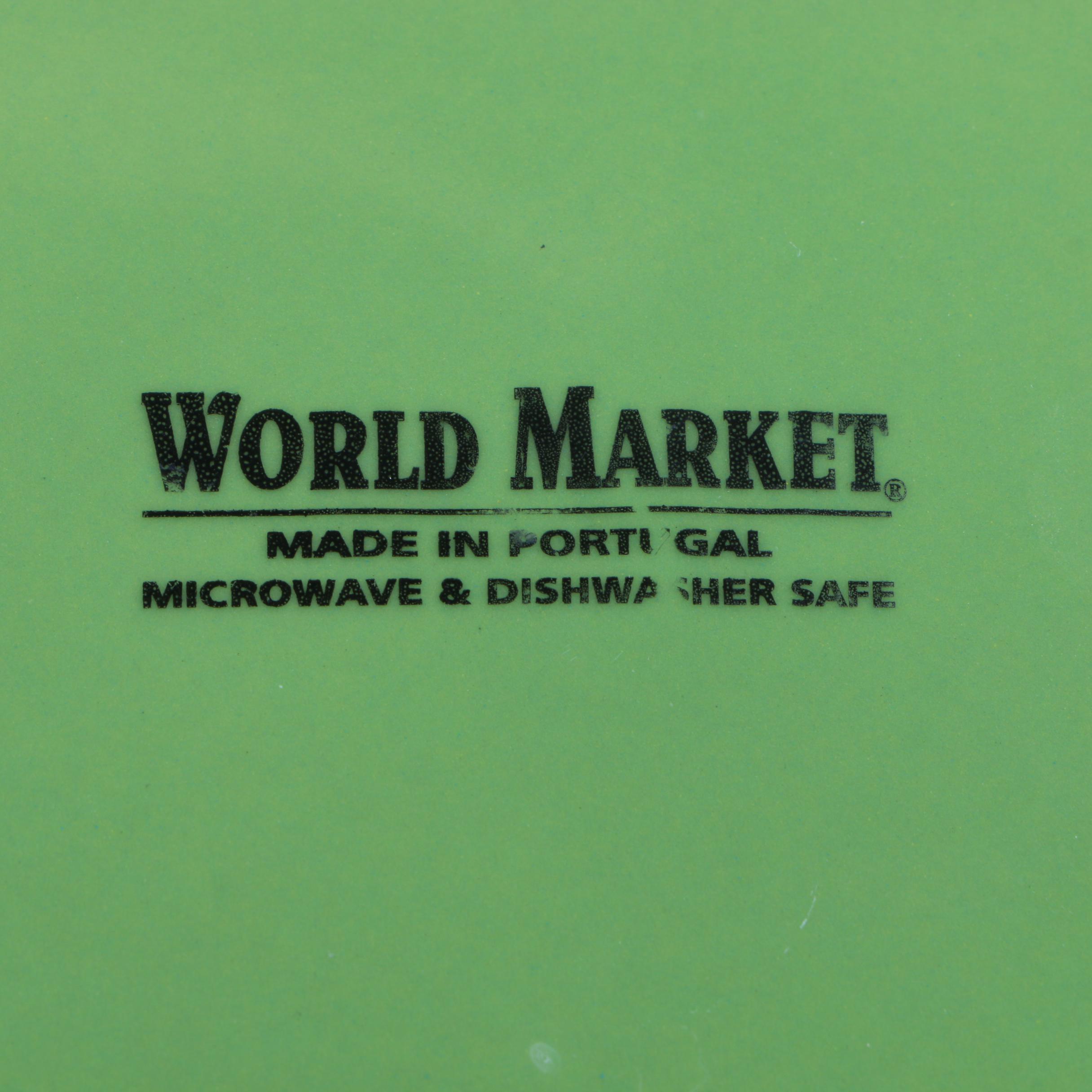World Market Green Dinner Plates Made in Portugal