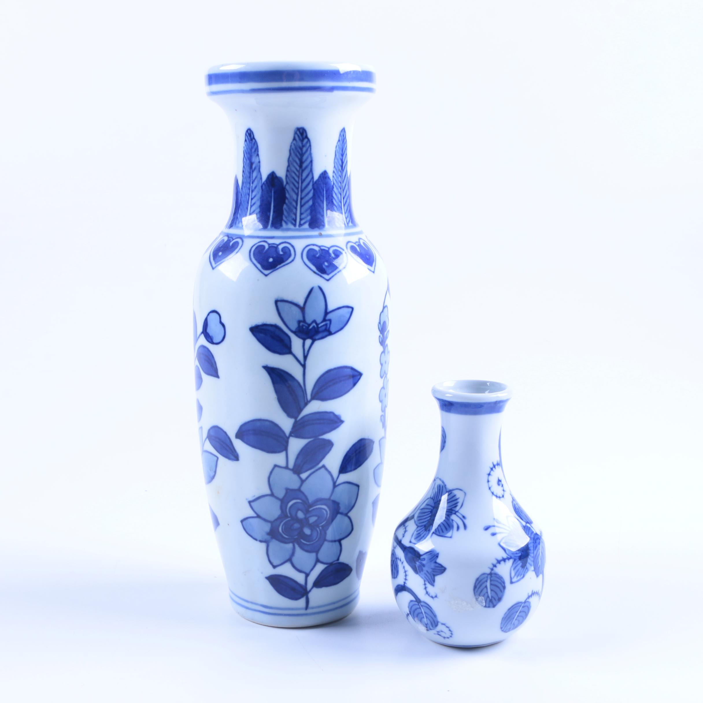 Blue and White Ceramic Vases