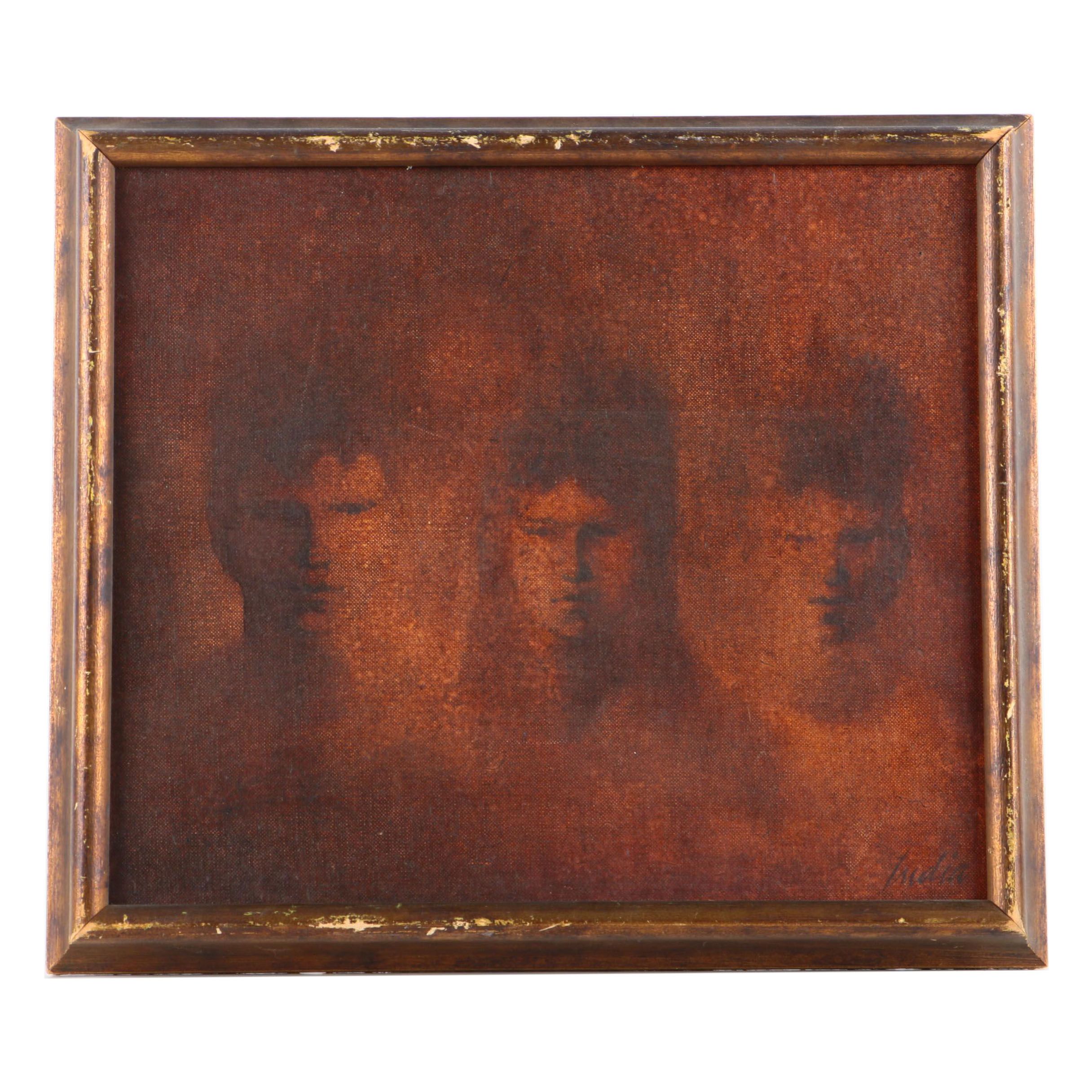 Oil Painting of Three Portraits
