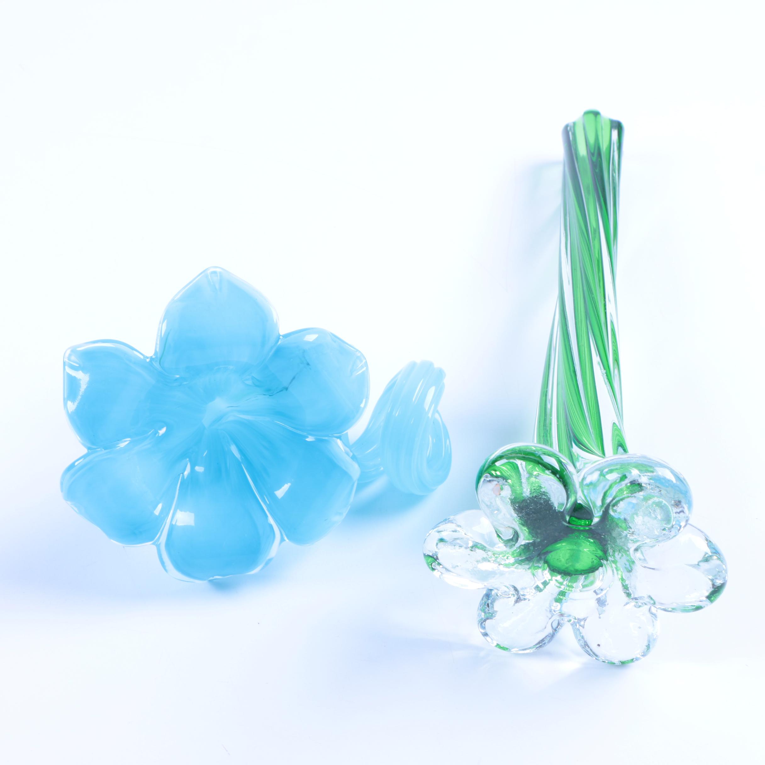 Art Glass Floral Vase and Decor